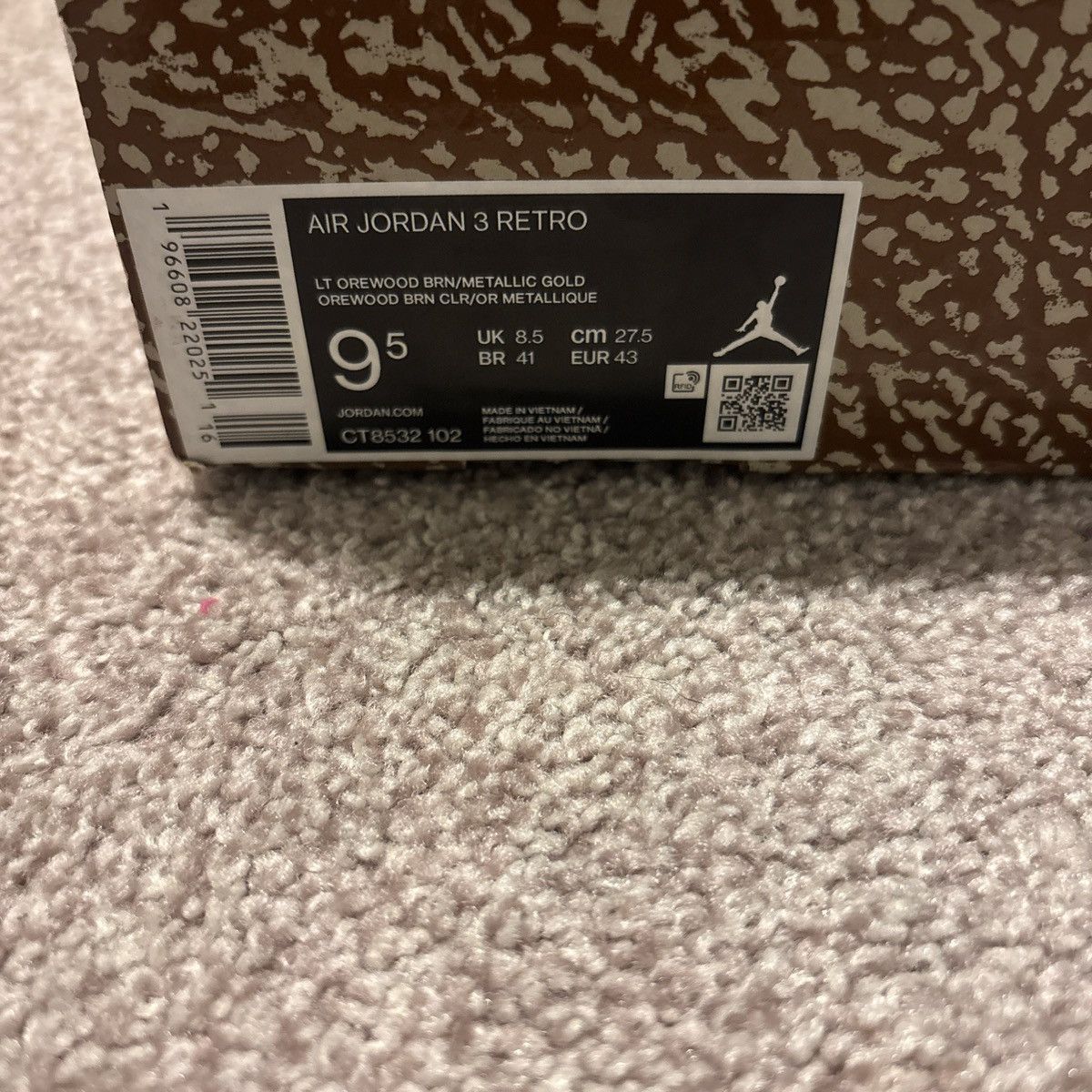 Nike Air Jordan 3 Retro ‘Palomino’ Size US 9.5 / EU 42-43 - 5 Thumbnail
