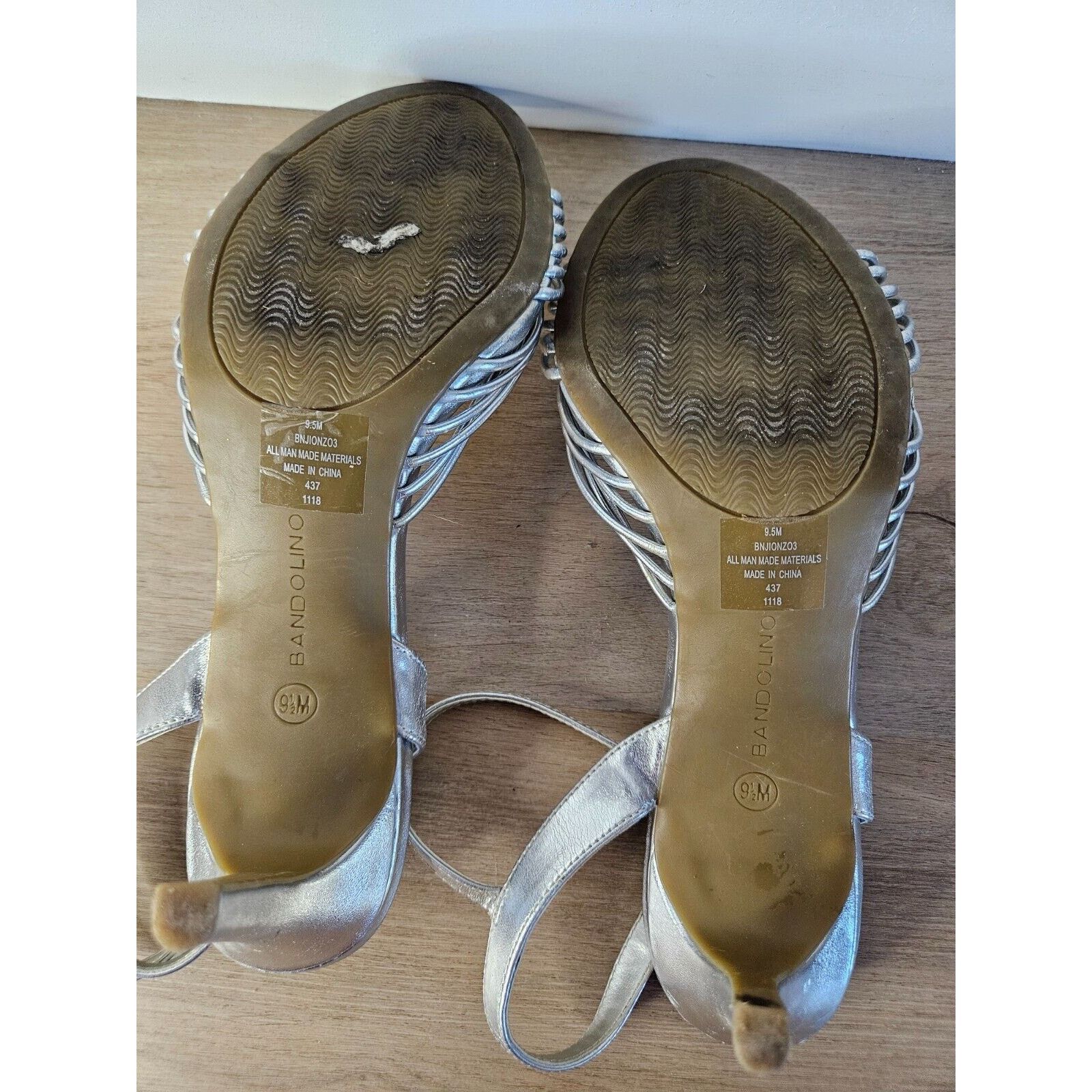 Other Bandolino Women's Silver Strappy Knot High Heel Size 9.5M Size US 9.5 / IT 39.5 - 5 Thumbnail