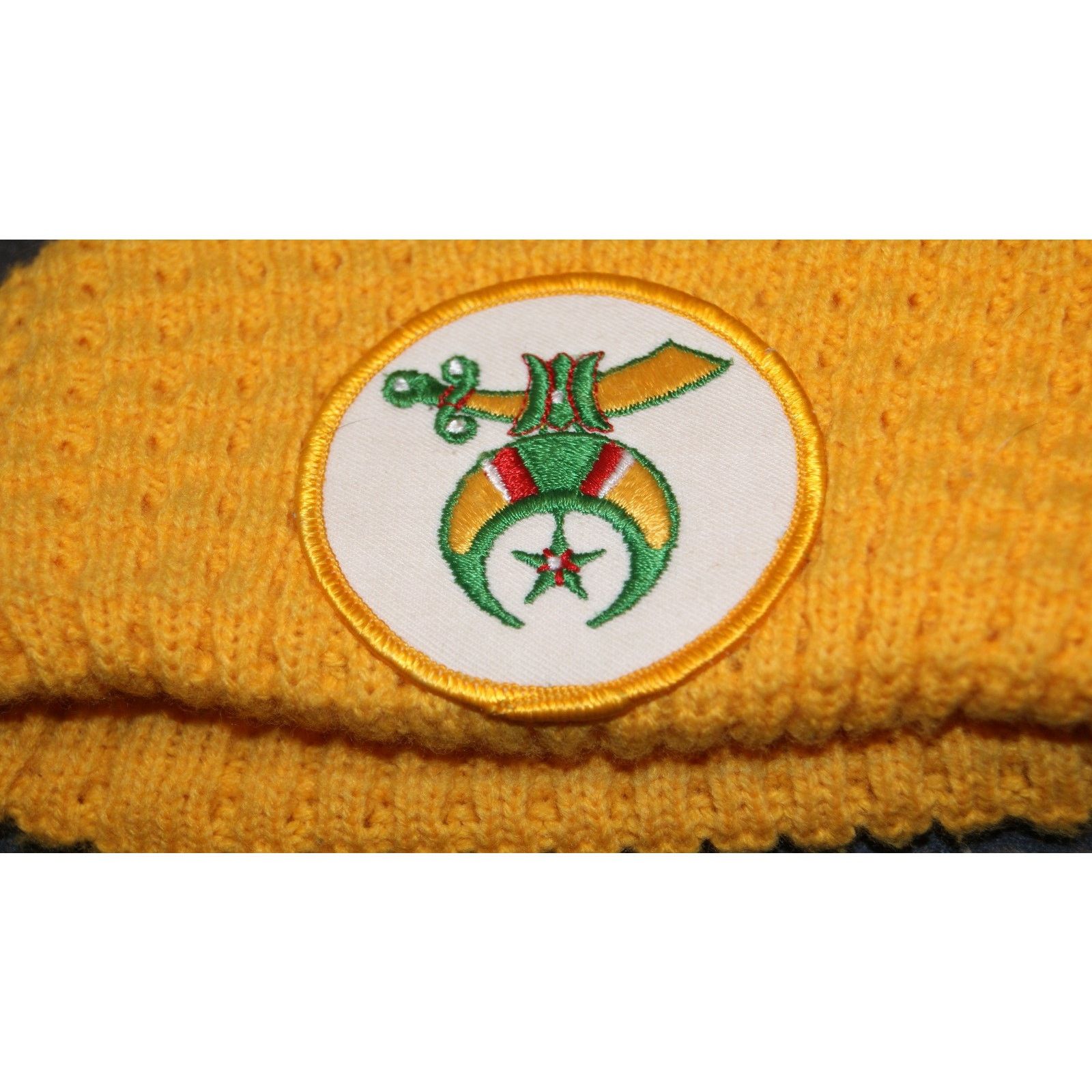 Vintage VTG Masonic Shriner Circle Patch Winter Knit Hat Ski Cap Pom Size ONE SIZE - 3 Thumbnail