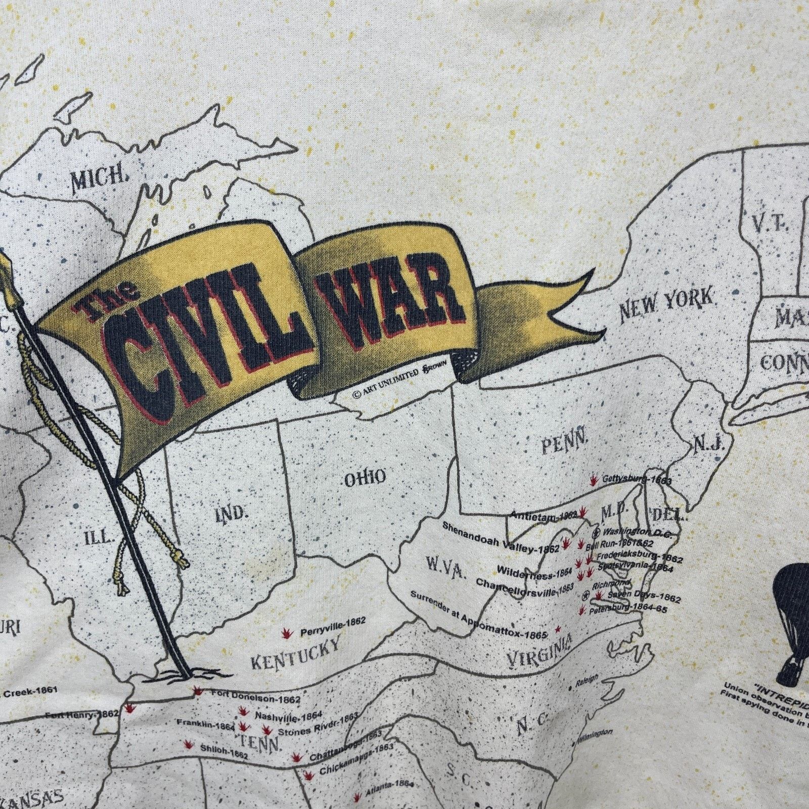 Vintage Vintage 90s Civil War Map USA Sweatshirt XL All over Print Size US XL / EU 56 / 4 - 3 Thumbnail