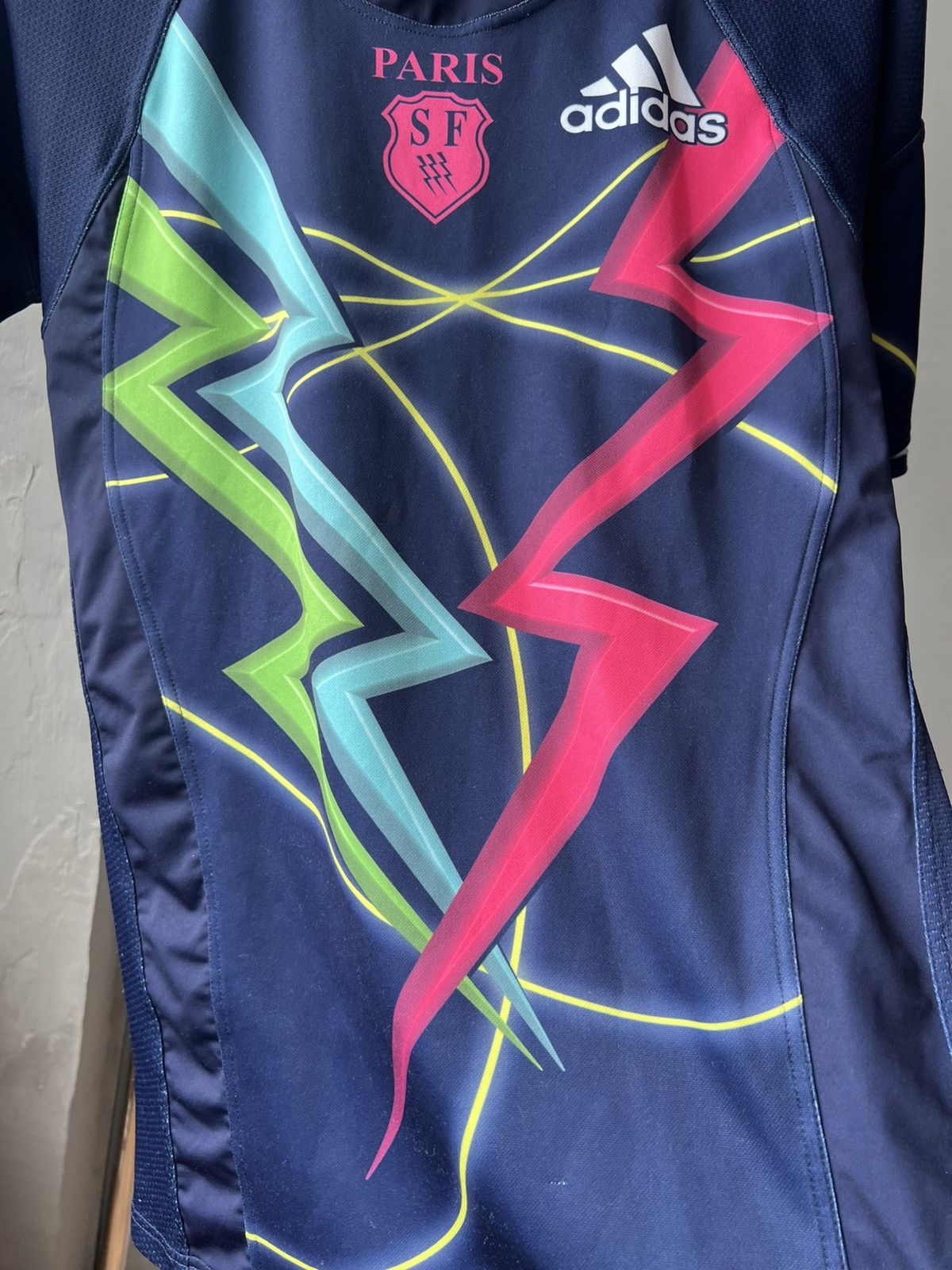 Adidas France Stade Francais Paris Rugby rare designer jersey shirt Size US M / EU 48-50 / 2 - 7 Thumbnail
