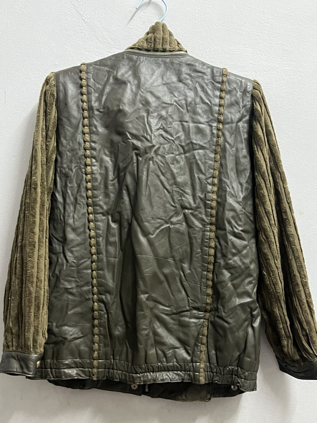 Japanese Brand × Vintage Vintage PARIENNE PART 3 zipper jacket leather sleeve velvet Size US M / EU 48-50 / 2 - 5 Thumbnail