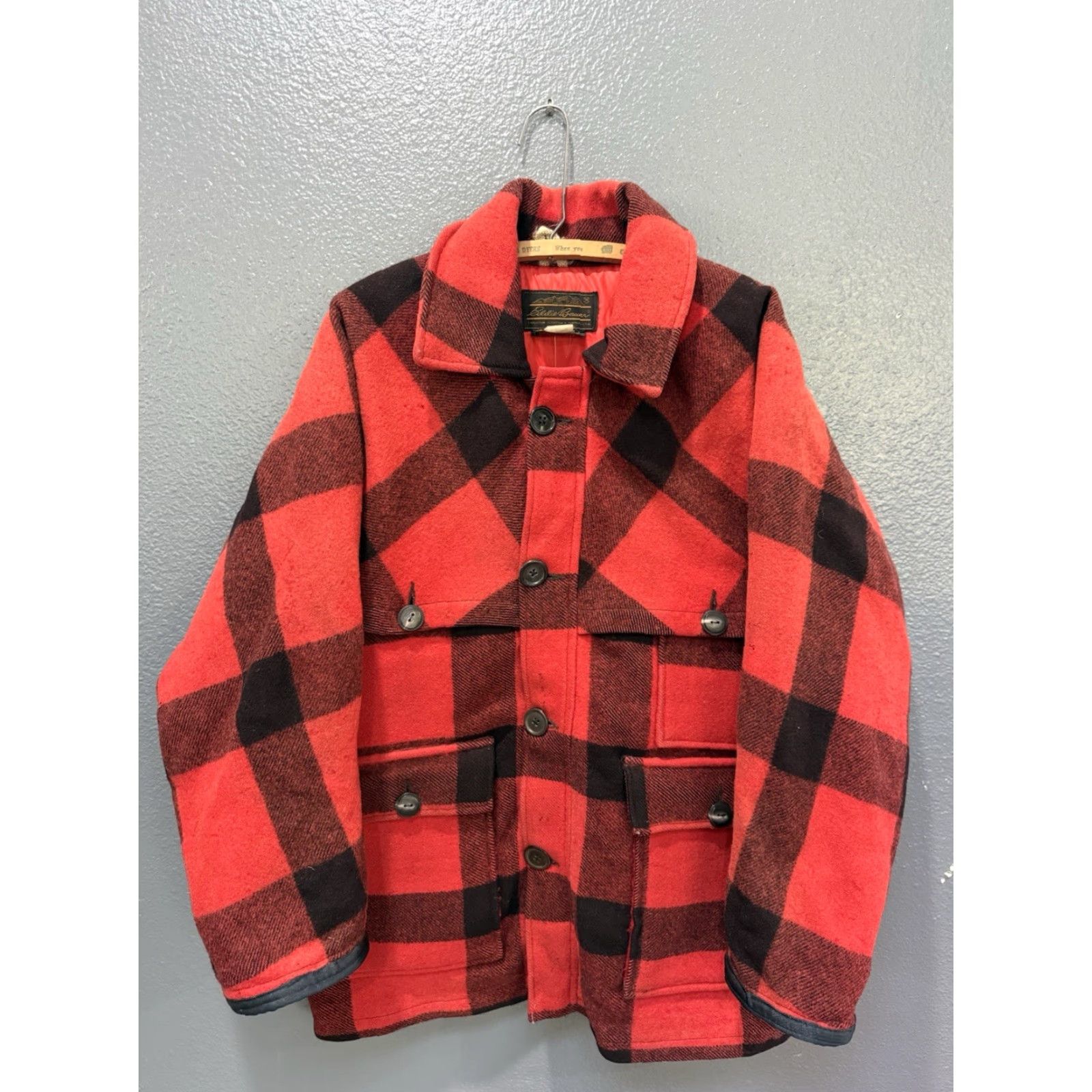 Eddie Bauer VINTAGE Eddie Bauer Jacket Wool Plaid Mackinaw Cruiser Hunting Red XL Mens 80s Size US XL / EU 56 / 4 - 4 Thumbnail