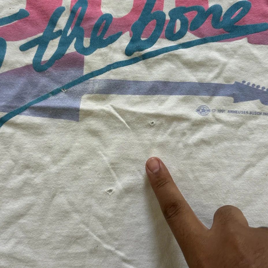 Budweiser Vintage 1991 Bud To The Bone Budweiser Band Promo T-Shirt Size US L / EU 52-54 / 3 - 3 Thumbnail