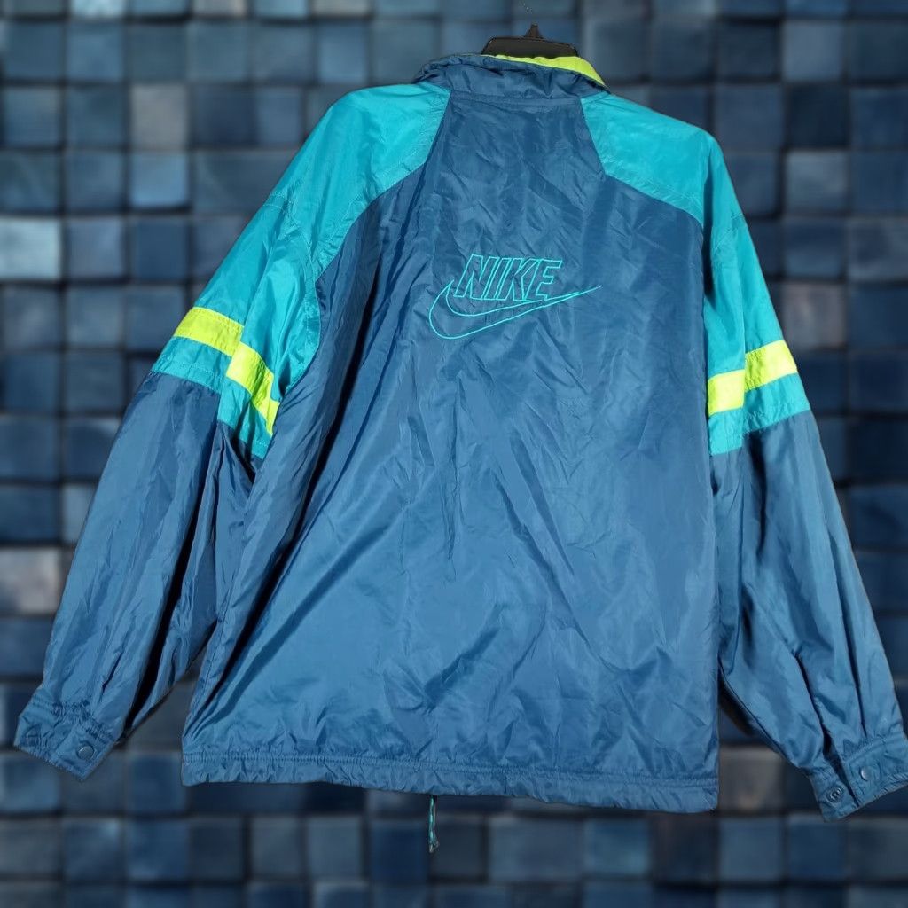 Nike Nike Windbreaker Jacket Mens Medium Blue Teal Green Full Zip Lined Swoosh Retro Size US M / EU 48-50 / 2 - 1 Thumbnail
