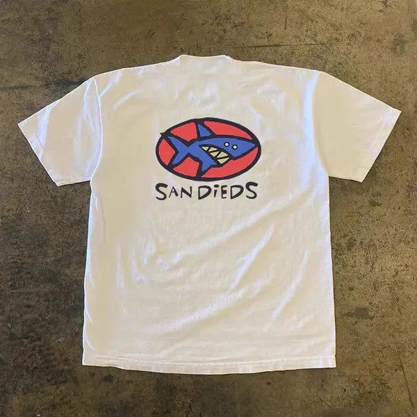 Japanese Brand VIBE Shark pattern casual vintage cotton t-shirt Size US M / EU 48-50 / 2 - 5 Thumbnail