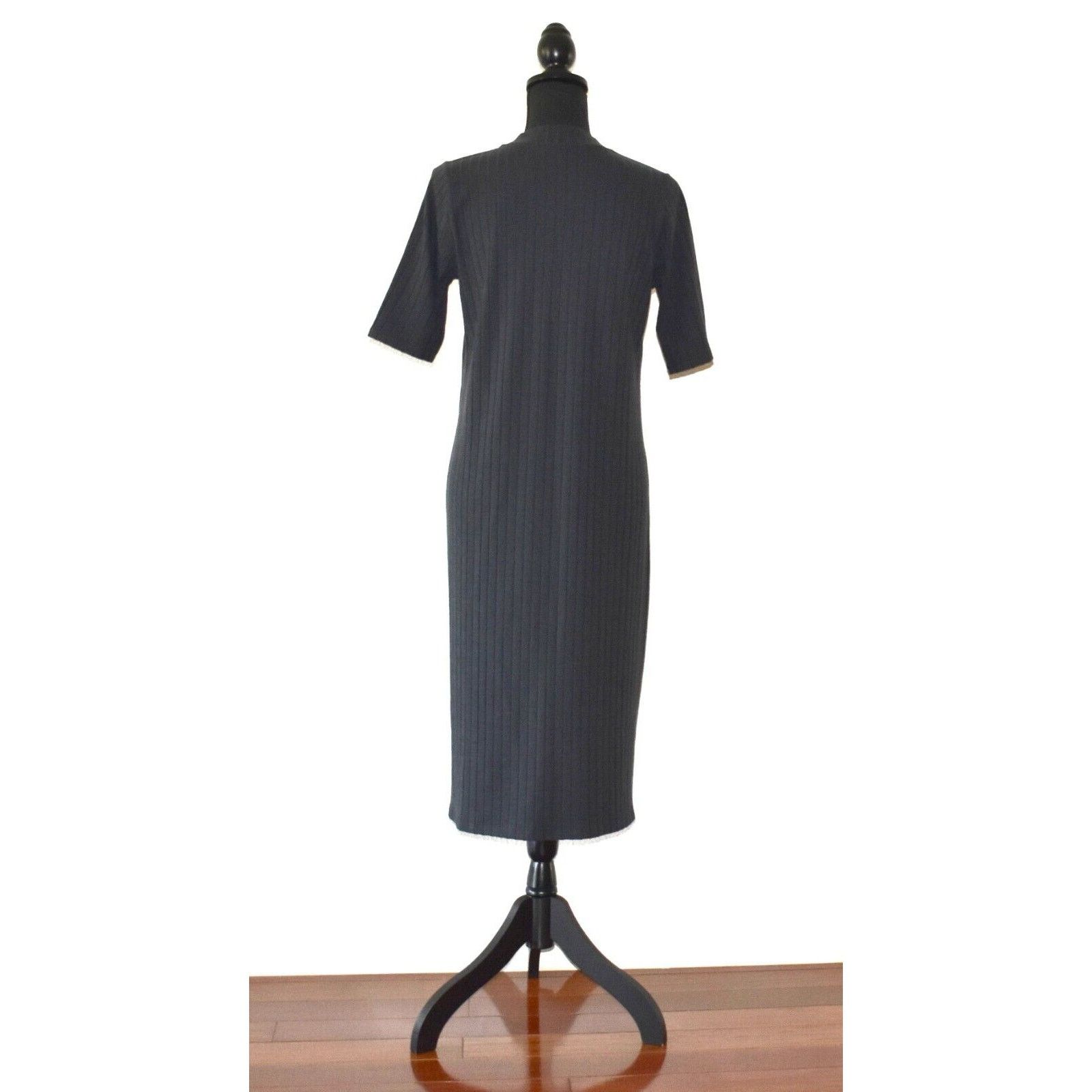 Eileen Fisher EILEEN FISHER Tencel Stripe Short Sleeve Sweater Dress Sz XS Size XS / US 0-2 / IT 36-38 - 3 Thumbnail