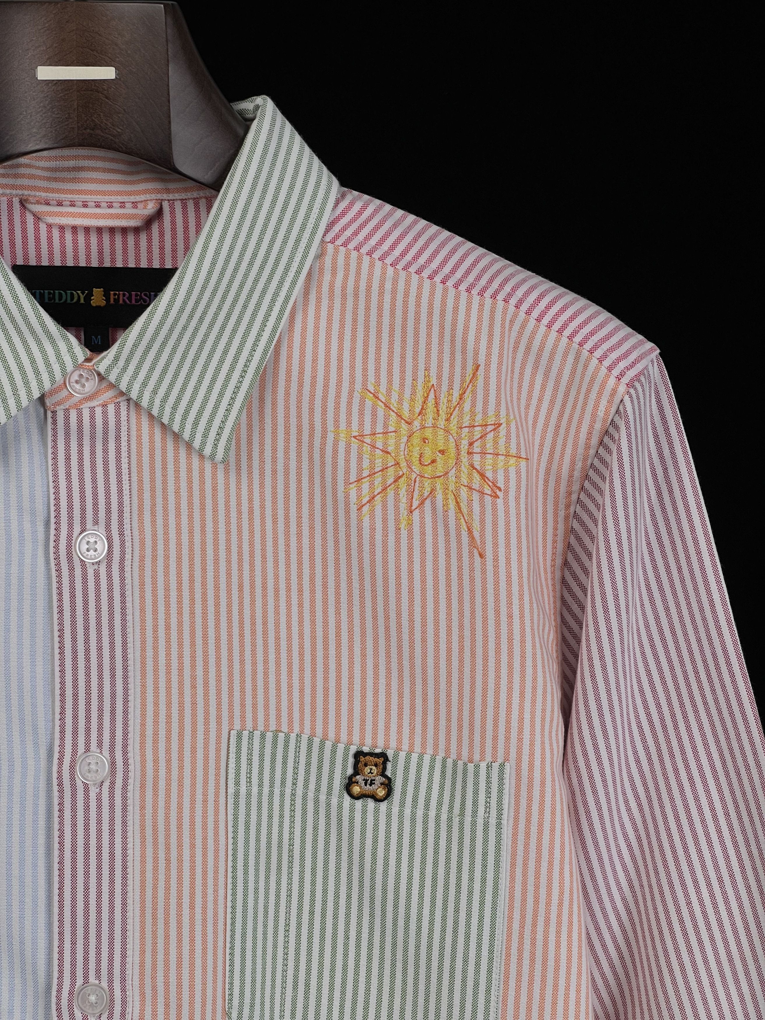Teddy Fresh Brand New Doodle Pinstripe Shirt Embroidery Hila Klein Size US M / EU 48-50 / 2 - 2 Thumbnail