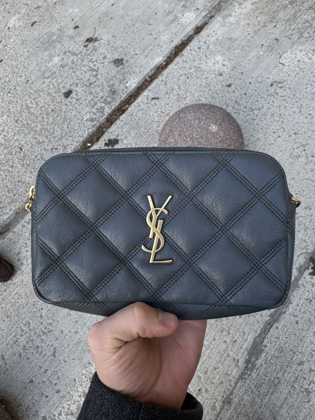 Saint Laurent Paris Saint Laurent Shoulder Black-Grey Bag Size ONE SIZE - 1 Thumbnail