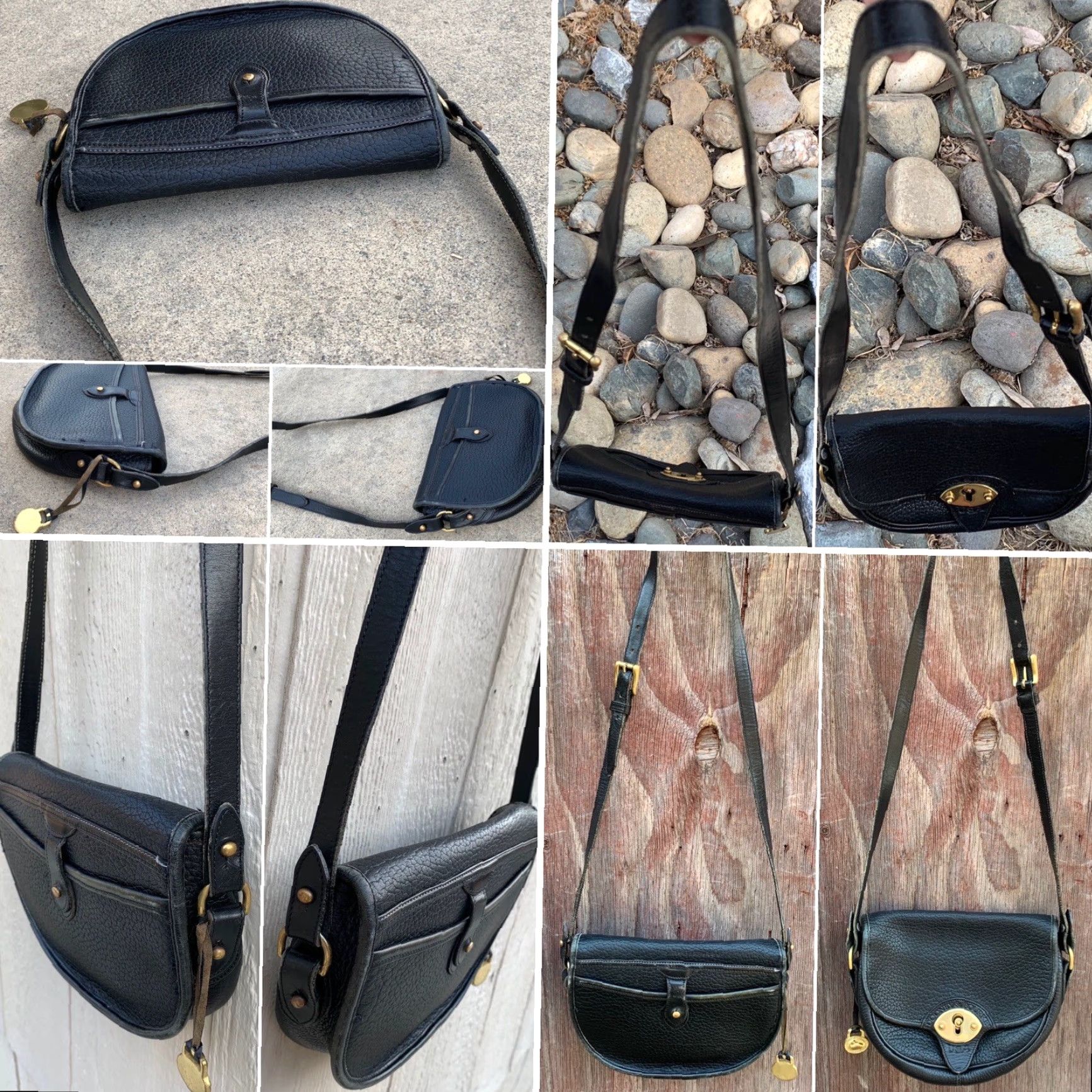 Dooney & Bourke VINTAGE Dooney & Bourke Black Leather Crossbody Bag USA Made Brass Lock Adult Women Size ONE SIZE - 2 Thumbnail