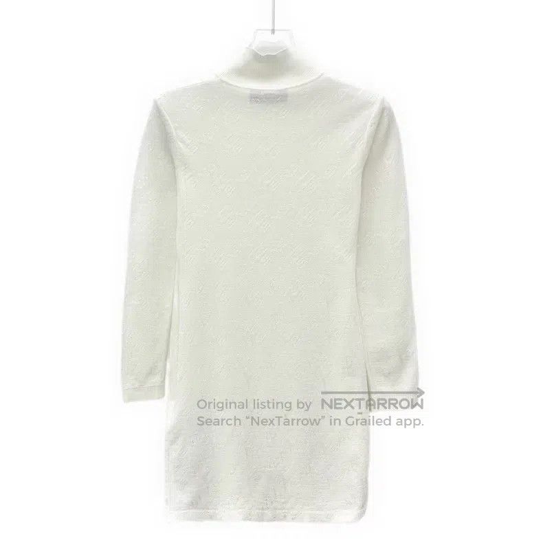 Fendi Fendi White Jacquard Full Print Cotton High Neck Long Slee Size XS / US 0-2 / IT 36-38 - 2 Thumbnail