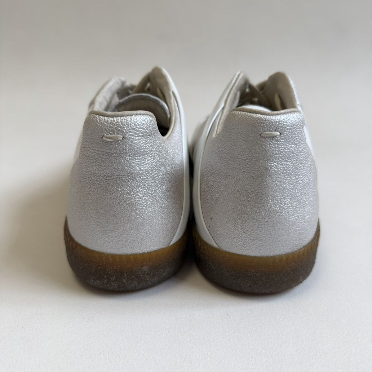 Maison Margiela S/S 10 Silver/White Striped GAT Sneakers Size US 9 / EU 42 - 21 Thumbnail