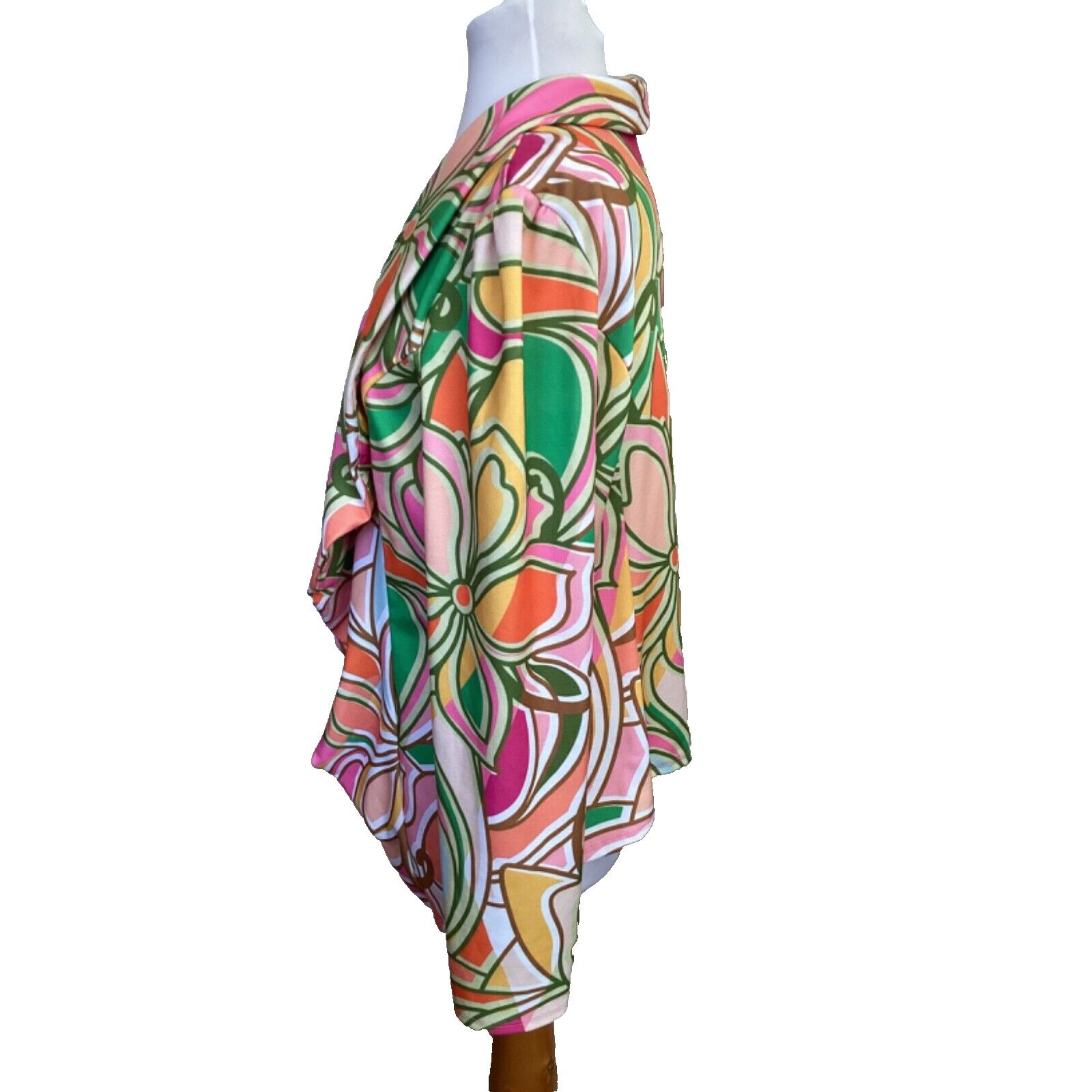 Other HEIMISH USA RETRO 70'S NEON FLORAL OPEN FRONT CARDIGAN SZ 1X Size XXL / US 16-18 / IT 52-54 - 3 Thumbnail