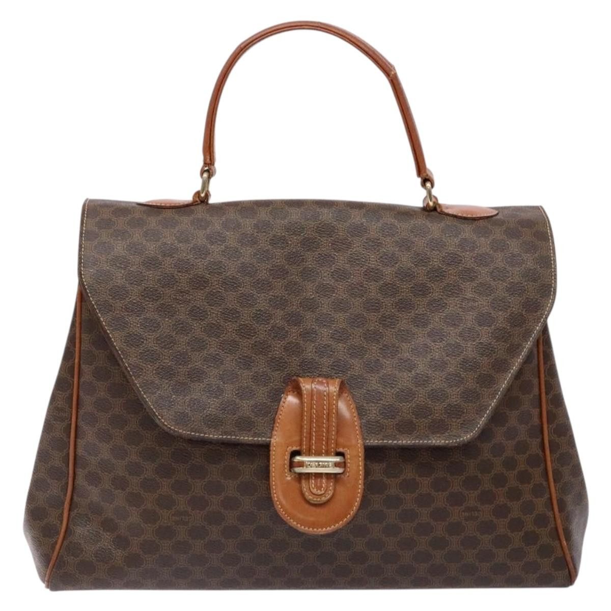 Celine CELINE Macadam Canvas Hand Bag Pvc Leather Brown Gold Size ONE SIZE - 2 Thumbnail