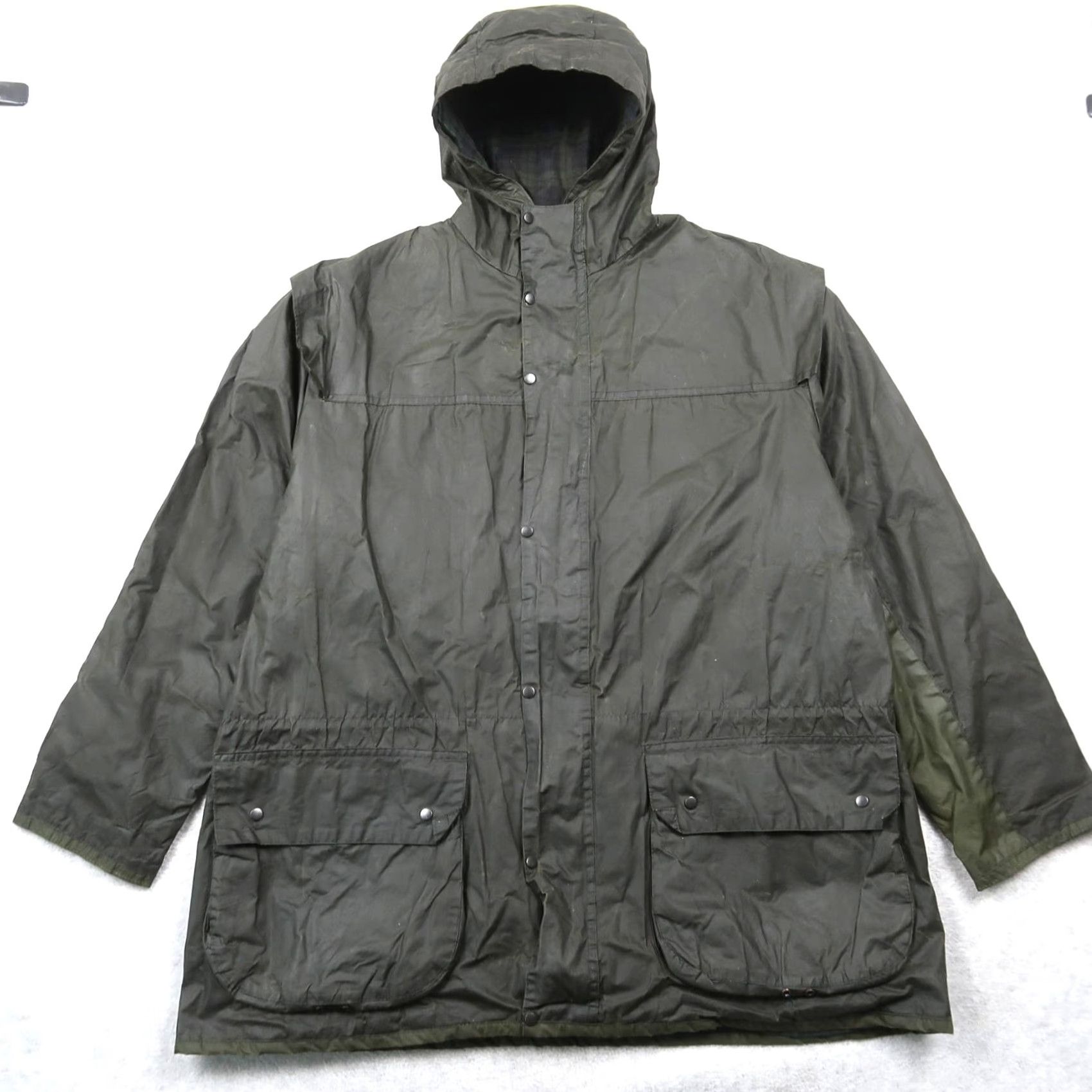 Barbour VINTAGE Barbour Jacket Durham Waxed Lined Green 90s Mens M Mid-Length 107CM/42” Reactive: 90s, Countries, Walking, Overcoat, Casual, Regular, Barbour. Size US M / EU 48-50 / 2 - 2 Thumbnail