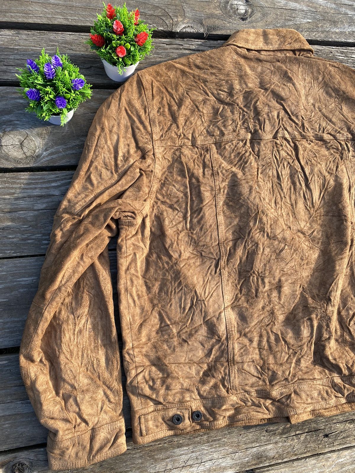 L.L Bean Suede Trucker Leather Jacket