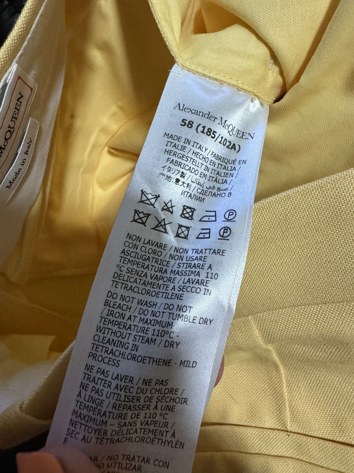 Alexander McQueen NWT Alexander McQueen Pastel Yellow Pants Men’s Size 58 Size US 44 / EU 60 - 7 Thumbnail