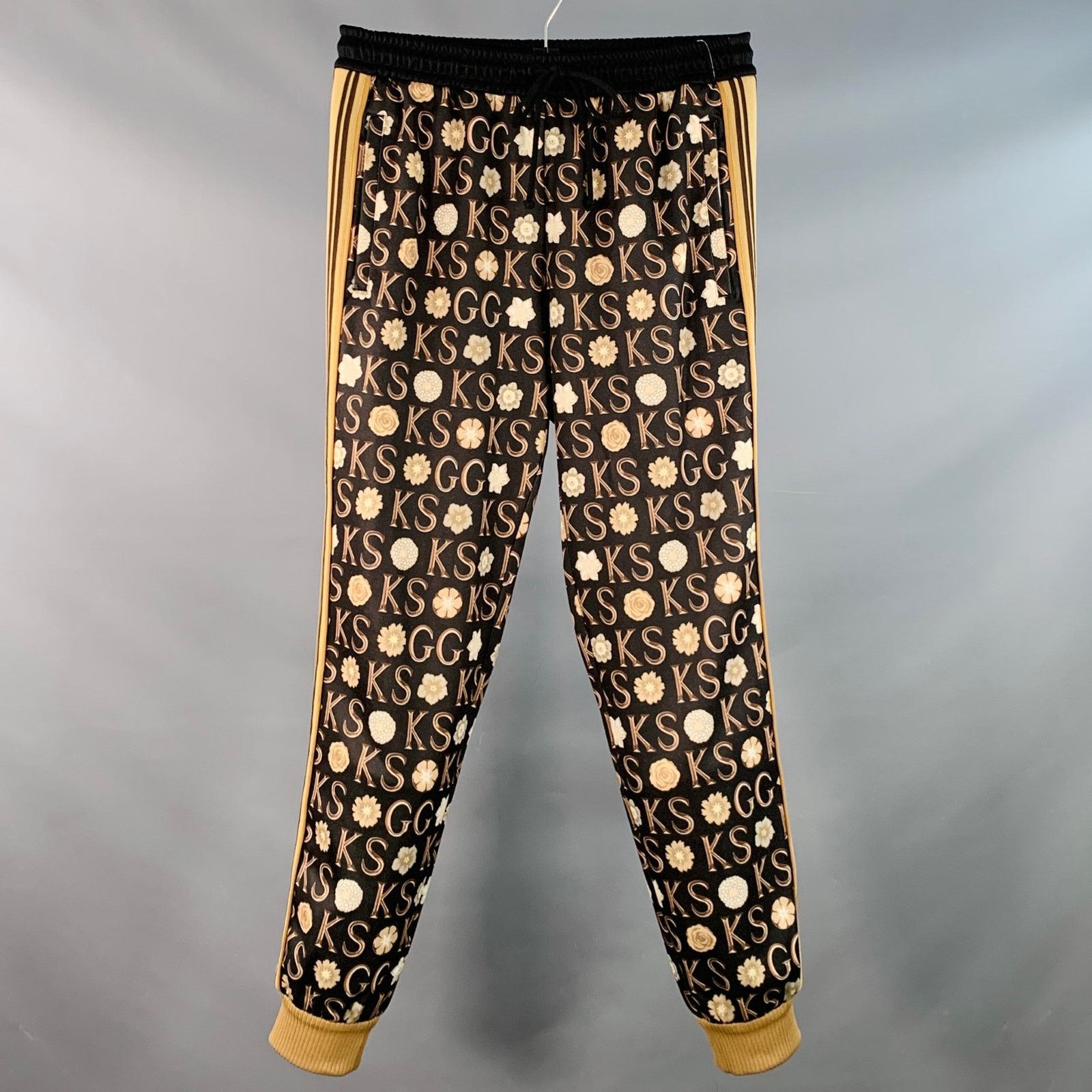Gucci Size S Black Beige Monogram Joggers Casual Pants Size US 27 - 1 Thumbnail