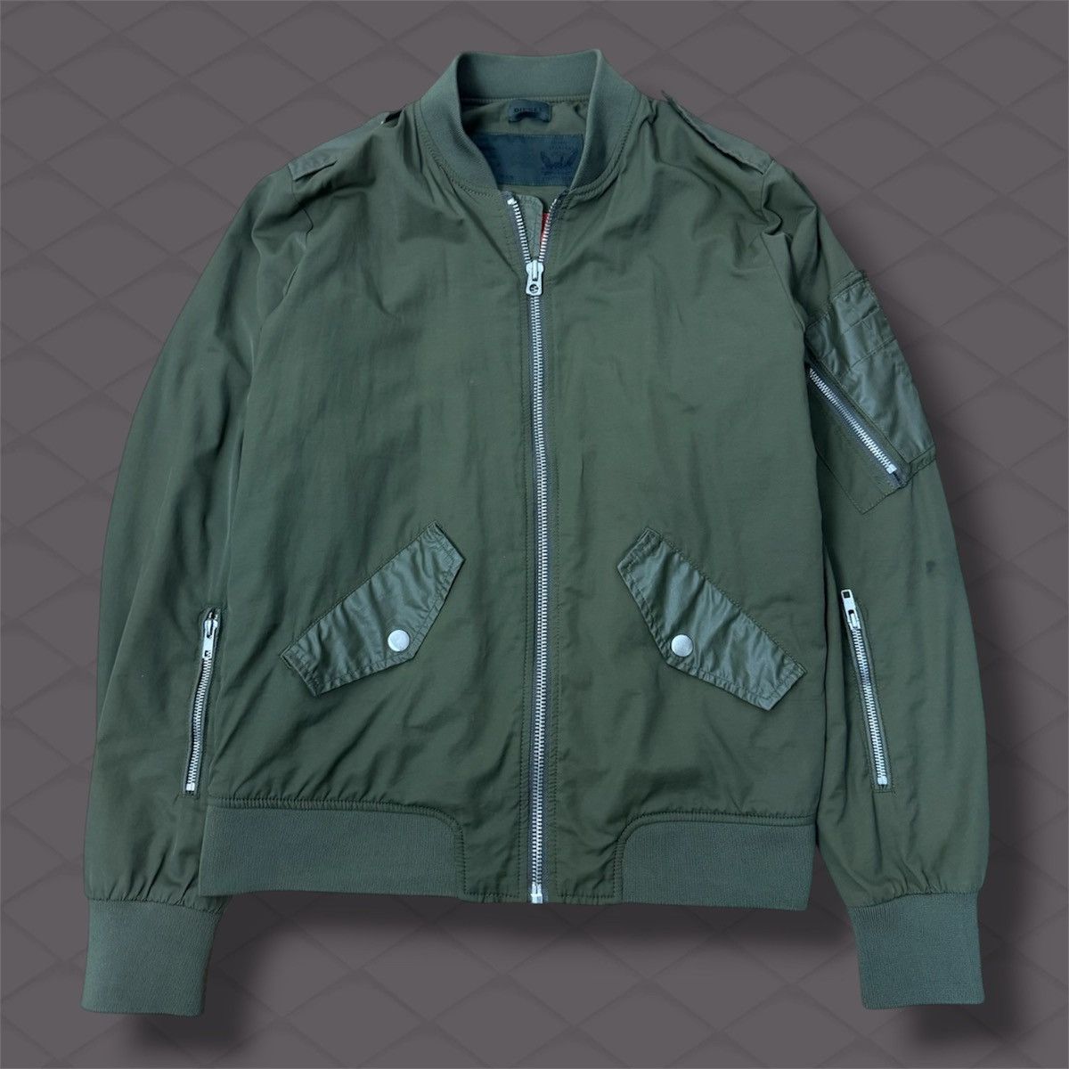 Diesel Diesel Olive Military Bomber Jacket Archive Avant Garde Size US M / EU 48-50 / 2 - 1 Thumbnail