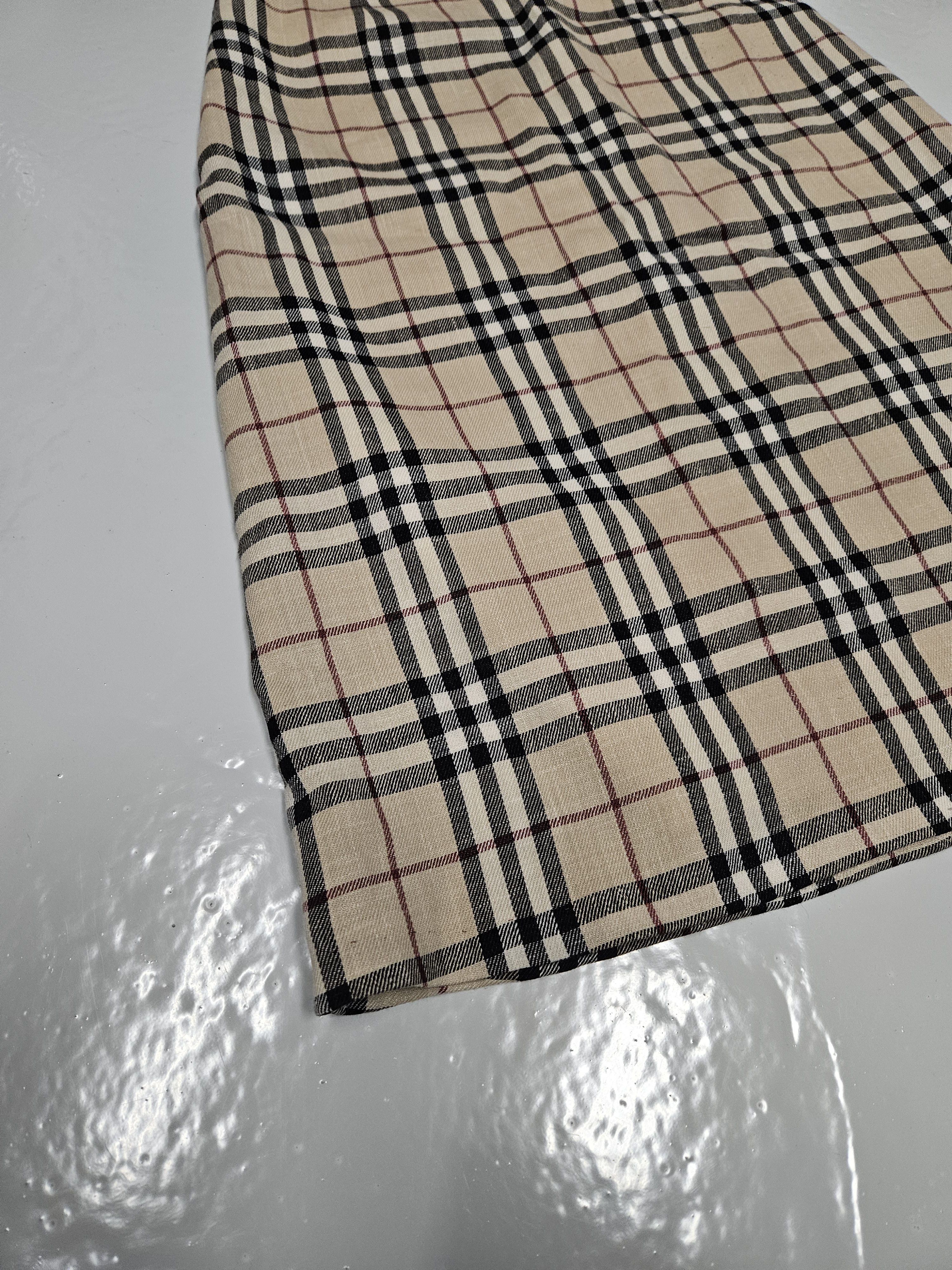 Burberry Vintage y2k burberry nova check wool and linen skirt Size 28" / US 6 / IT 42 - 10 Thumbnail