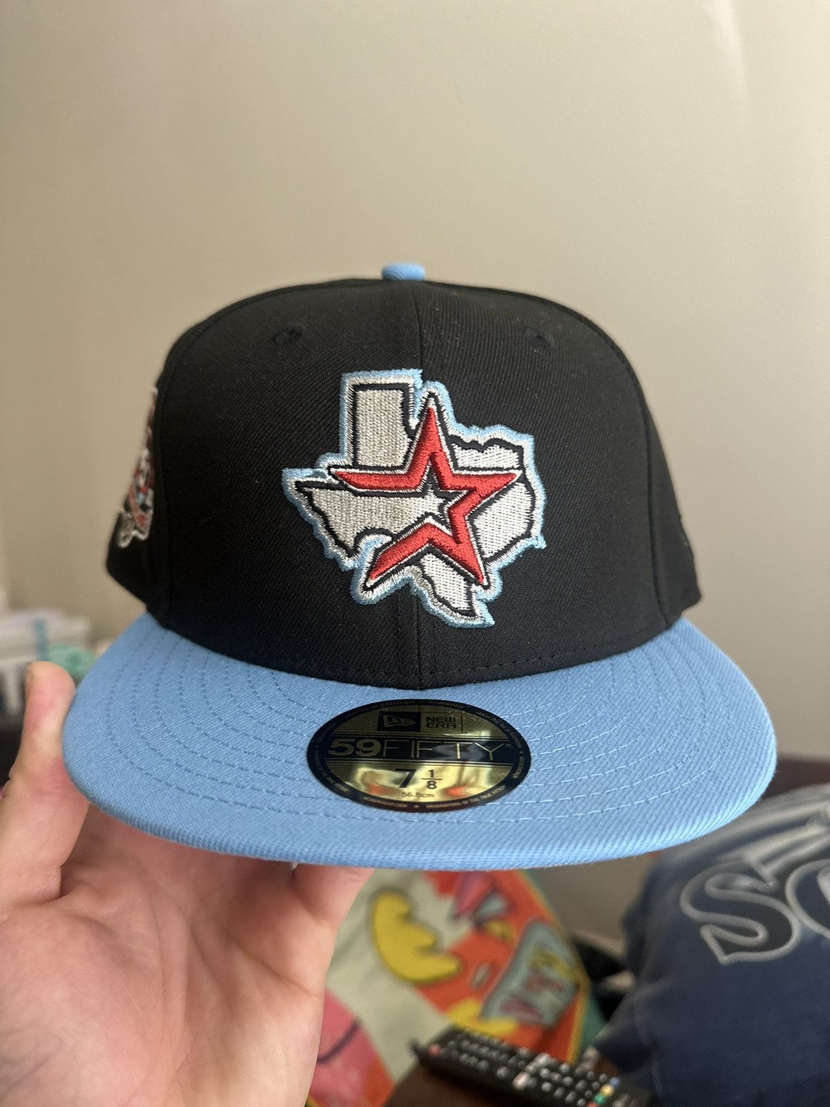 image of Vintage Houston Astros 45Th Anniversary Hat Club Noho 7 1/8 in Black, Men's