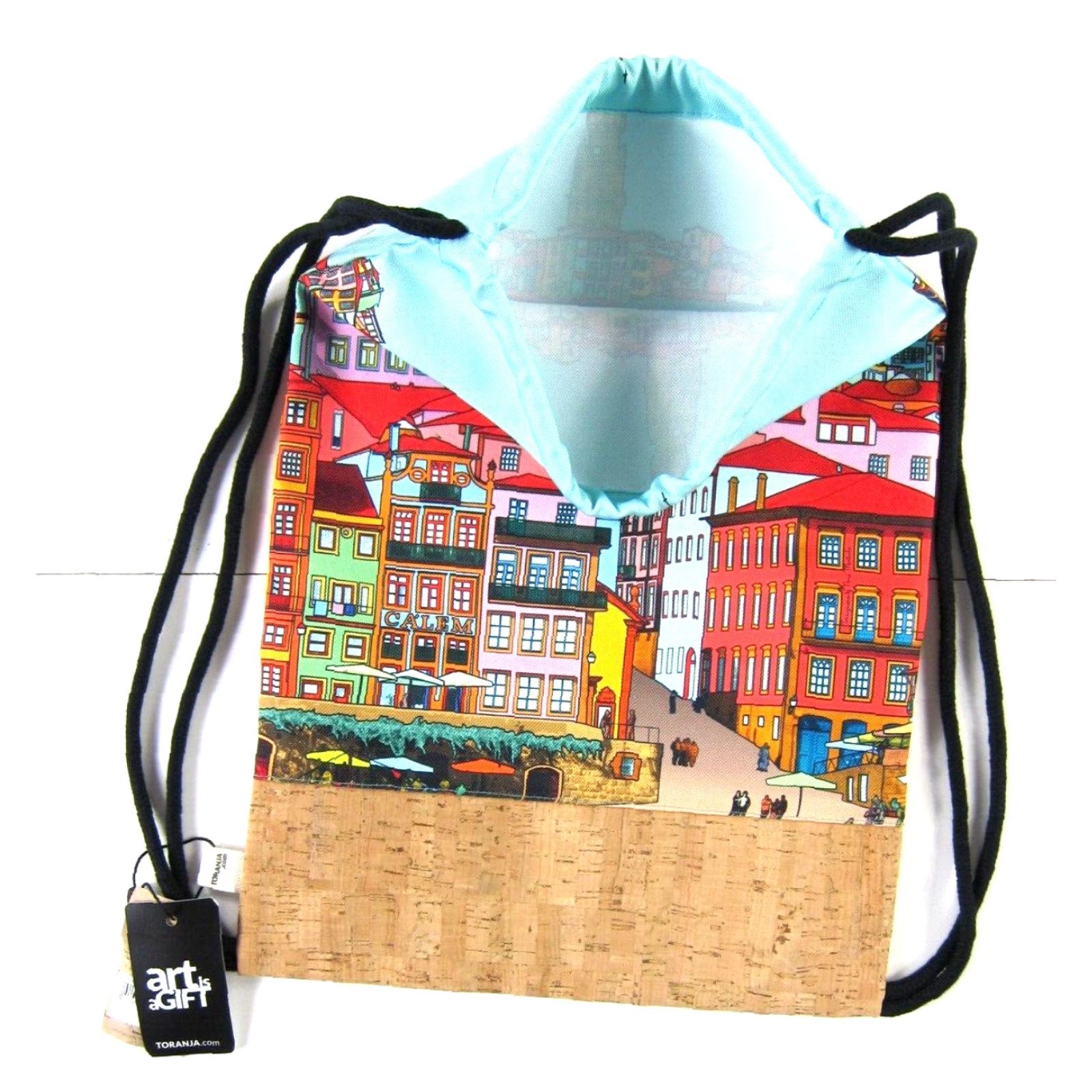 Vintage NWT Art Is A Gift Backpack Unisex Adults Medium Bright Red Cork Recycled Ribeira Pop Gymbag Backpack Size ONE SIZE - 5 Thumbnail