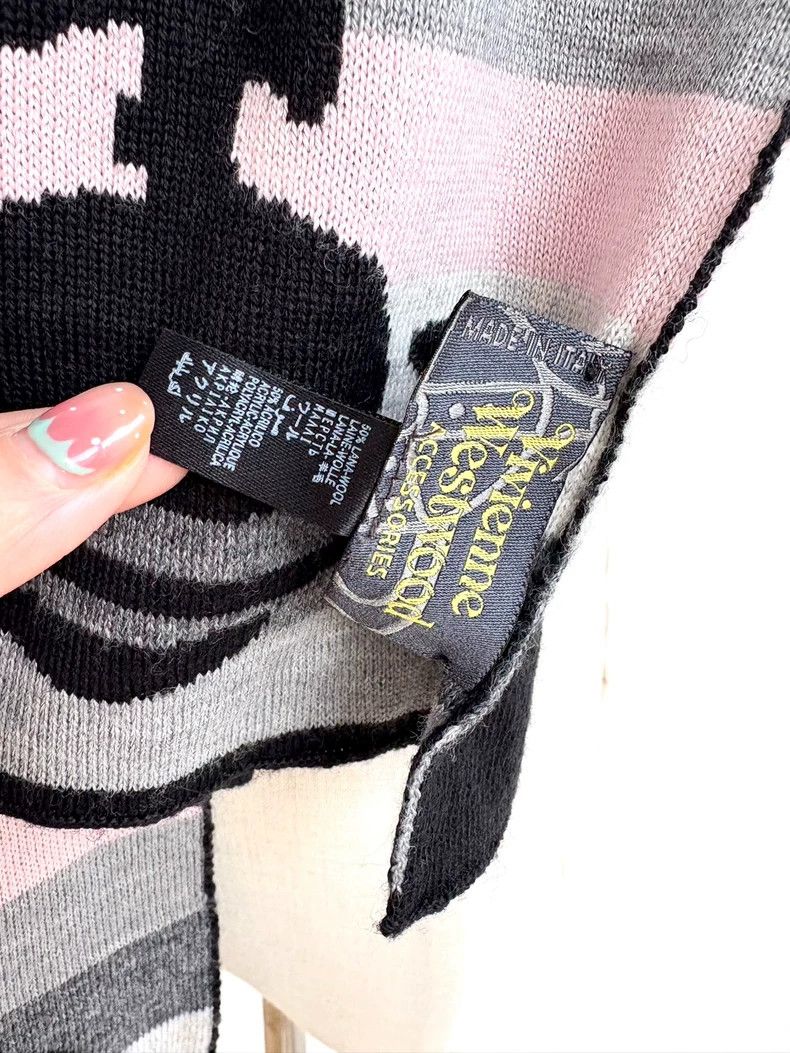 Vivienne Westwood Vivienne Westwood Black and pink striped scarf Size ONE SIZE - 7 Thumbnail
