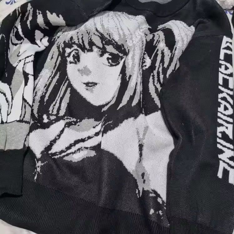 Japanese Brand Anime-Inspired Graphic Knit Sweater (Unbranded) Size US XXL / EU 58 / 5 - 3 Thumbnail
