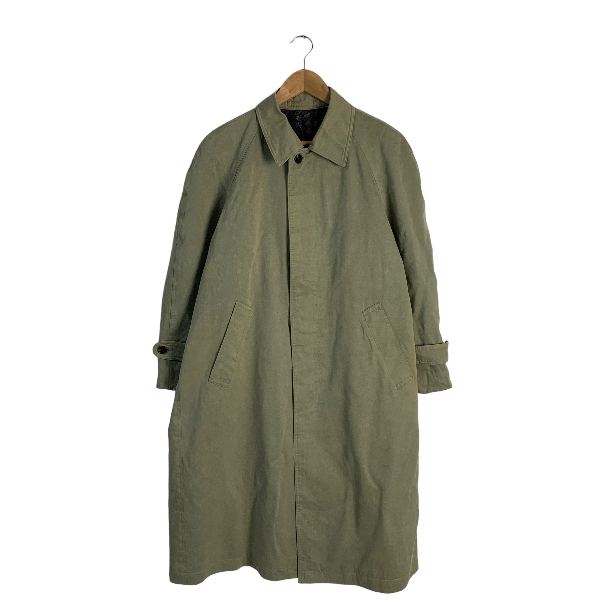 Image of YVES Saint Laurent Overcoat in Green, Men's (Size Small)