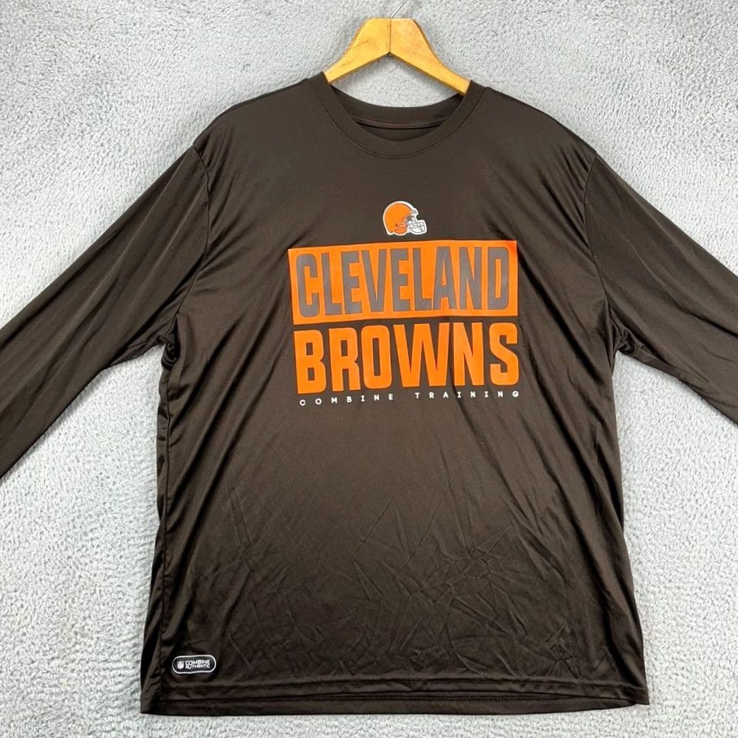 New Era Cleveland Browns NFL T-Shirt Adult XL Brown Orange Long Sleeve Tee Mens New Era Size US XL / EU 56 / 4 - 3 Thumbnail