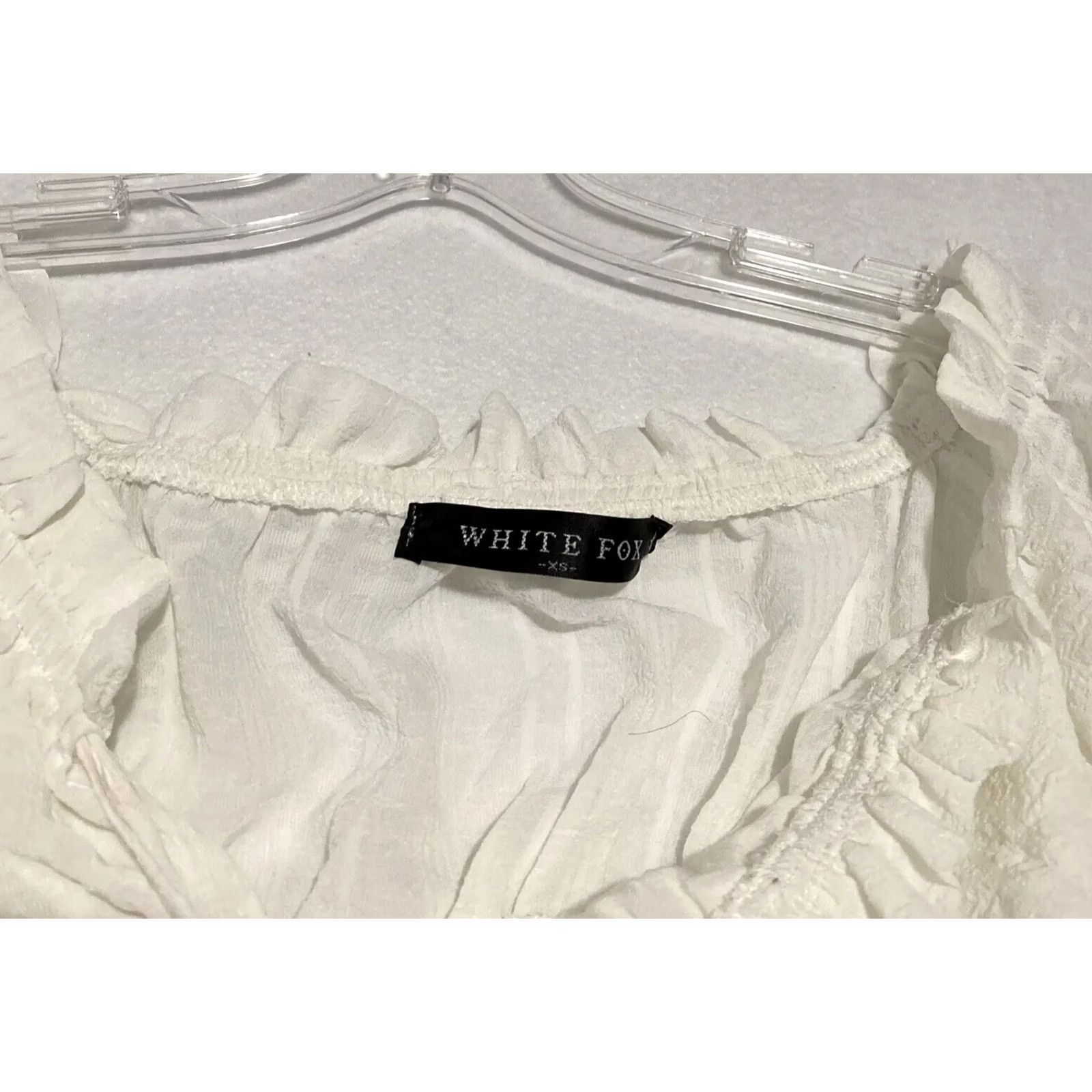 Vintage White Fox Shirt Women XS Short Sleeve Cropped Top Blouse White 26 51 Crop Top Casual Spring Summer Size XS / US 0-2 / IT 36-38 - 3 Thumbnail