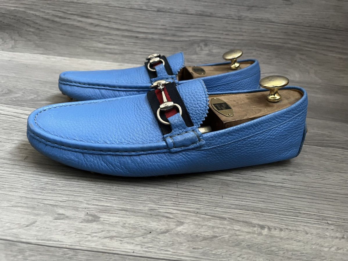 Gucci Gucci horsebit blue leather driving loafers sz 42 Size US 9 / EU 42 - 5 Thumbnail