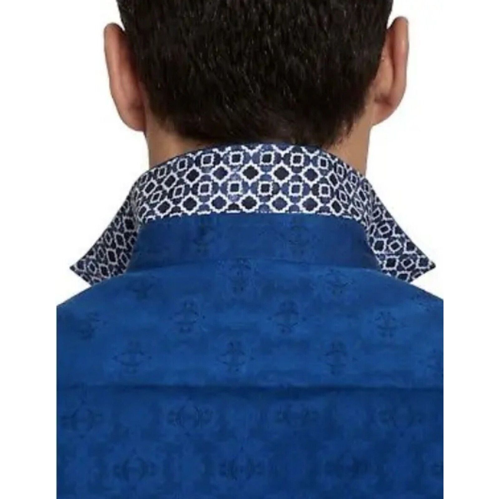 Robert Graham Robert Graham Cullen Jacquard Shirt Button Up Flip Cuff Size US XL / EU 56 / 4 - 1 Thumbnail