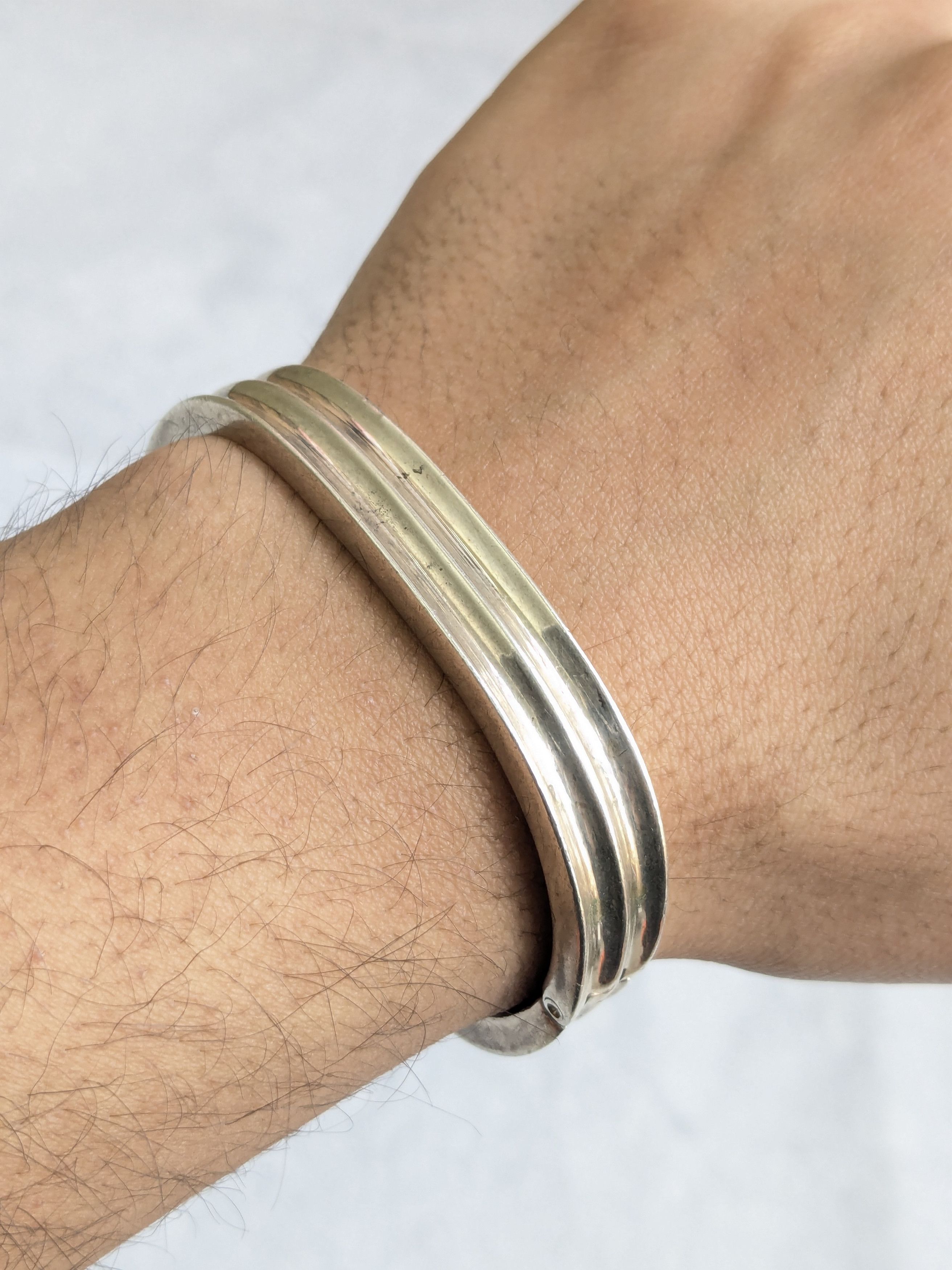 Jewelry Vintage Sterling Silver Bracelet Hinge 6.75" Espo Sig Size ONE SIZE - 10 Thumbnail