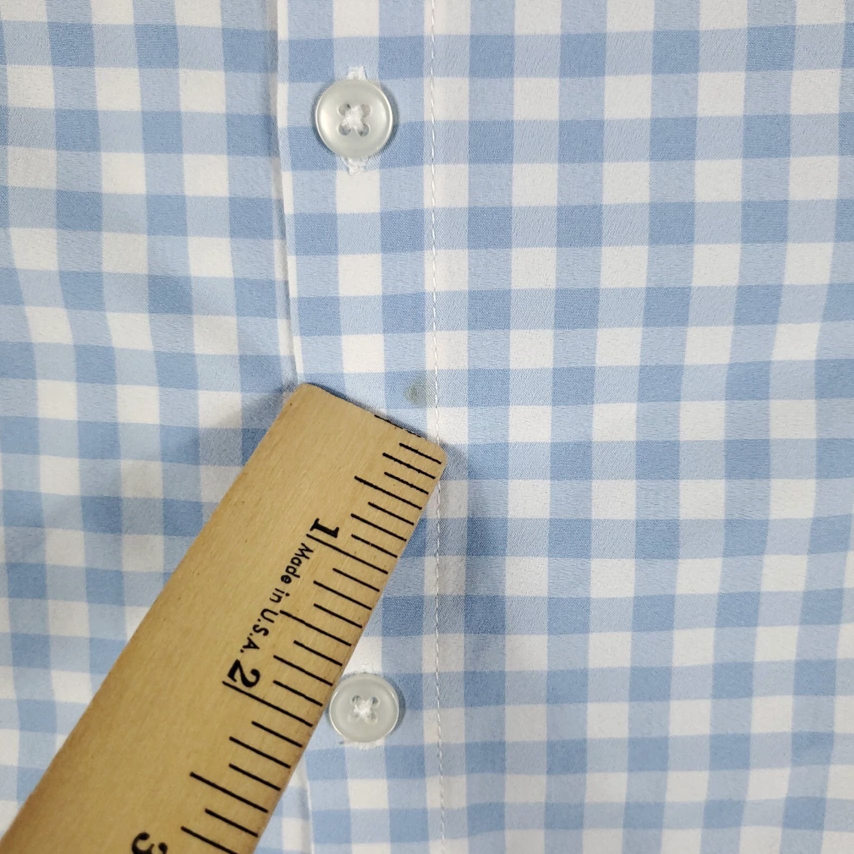 Mizzen+Main Mizzen+Main Shirt Mens Large Blue White Check Stretch Button Up Long Sleeve Size US L / EU 52-54 / 3 - 3 Thumbnail