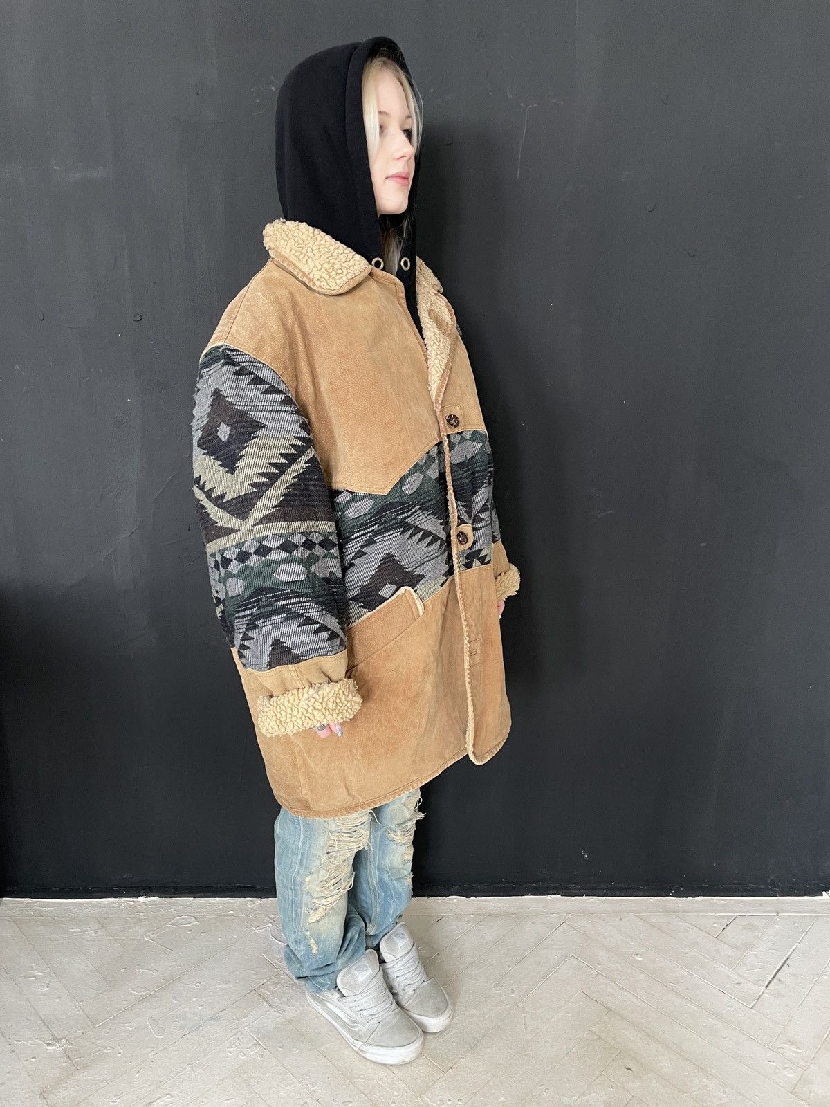 Vintage Vintage Suede Native Ranch Coat XL Shearling Patina Size US XXL / EU 58 / 5 - 8 Thumbnail