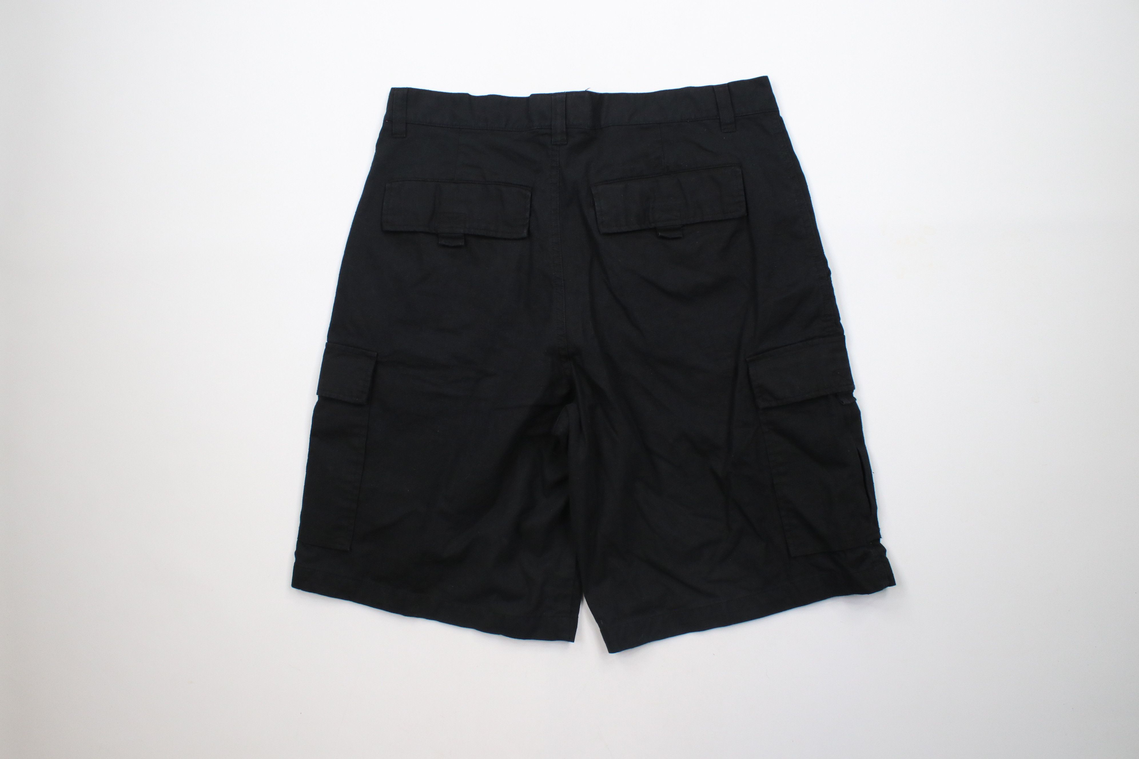 Vintage Vintage 90s Streetwear Fit Linen Blend Cargo Shorts Black Size US 36 / EU 52 - 7 Thumbnail