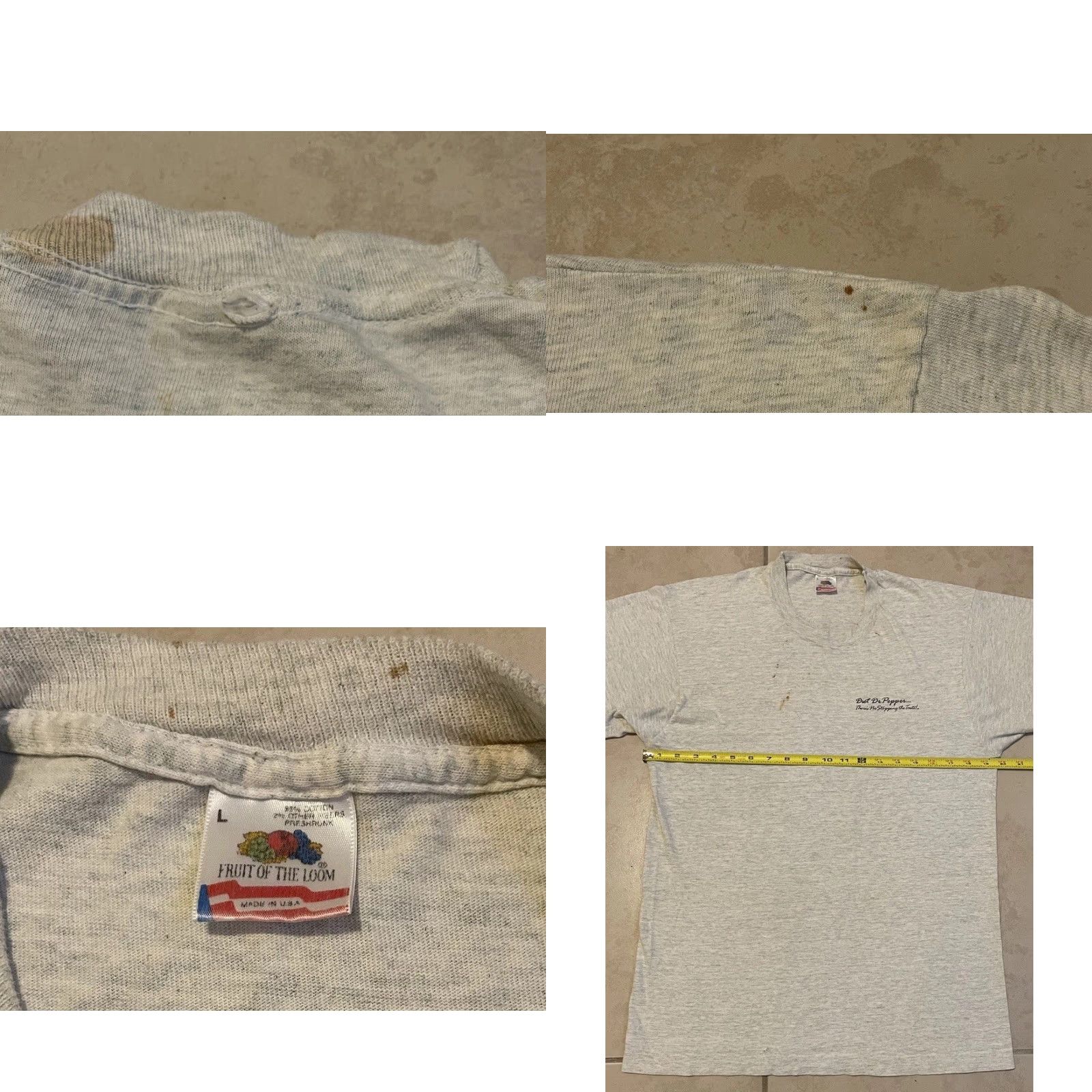 Vintage VINTAGE 90s Diet Dr Pepper Thrashed Faded Promo Shirt L Gray Coca Cola Coke Grunge Graphic Tee Men Short Sleeve Crew Neck Ghost Design Size US L / EU 52-54 / 3 - 11 Thumbnail