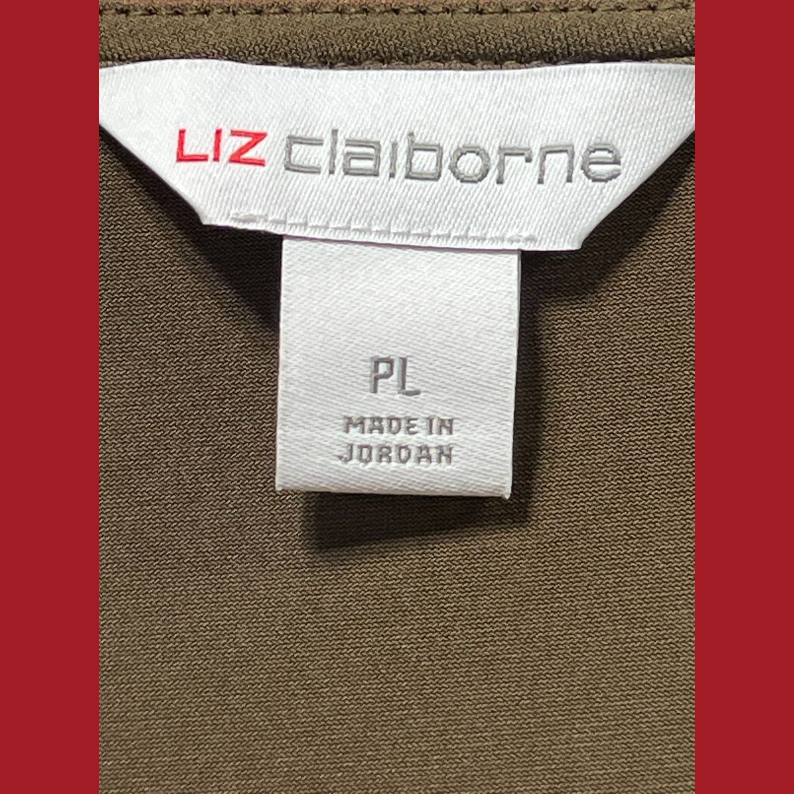 Other Liz Claiborne - Women's V-Neck Cold Shoulder Blouse - Olive Size L / US 10 / IT 46 - 9 Thumbnail