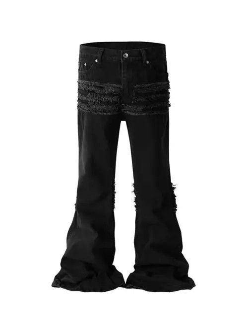 VIBE High street hip hop style fringe ripped micro baggy jeans Size US 32 / EU 48 - 5 Thumbnail