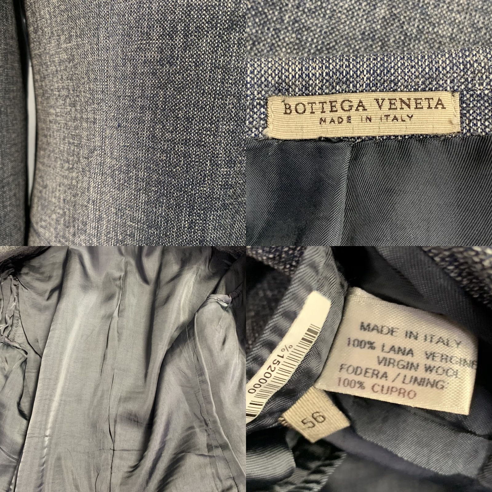 Bottega Veneta BOTTEGA VENETA Sport Coat Size 46 Navy White Melange Virgin Wool Notch Lapel Size US S / EU 44-46 / 1 - 8 Thumbnail