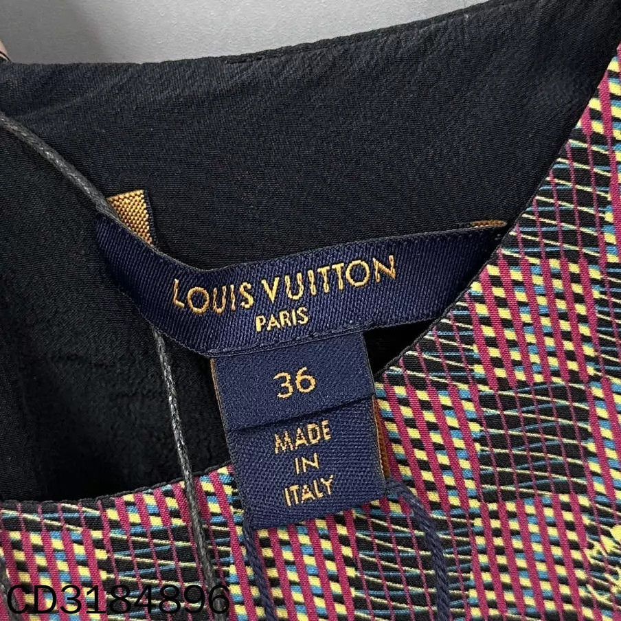 Louis Vuitton LV Women's New Colorful Allover Print Silk Dress 36 Size XS / US 0-2 / IT 36-38 - 4 Thumbnail