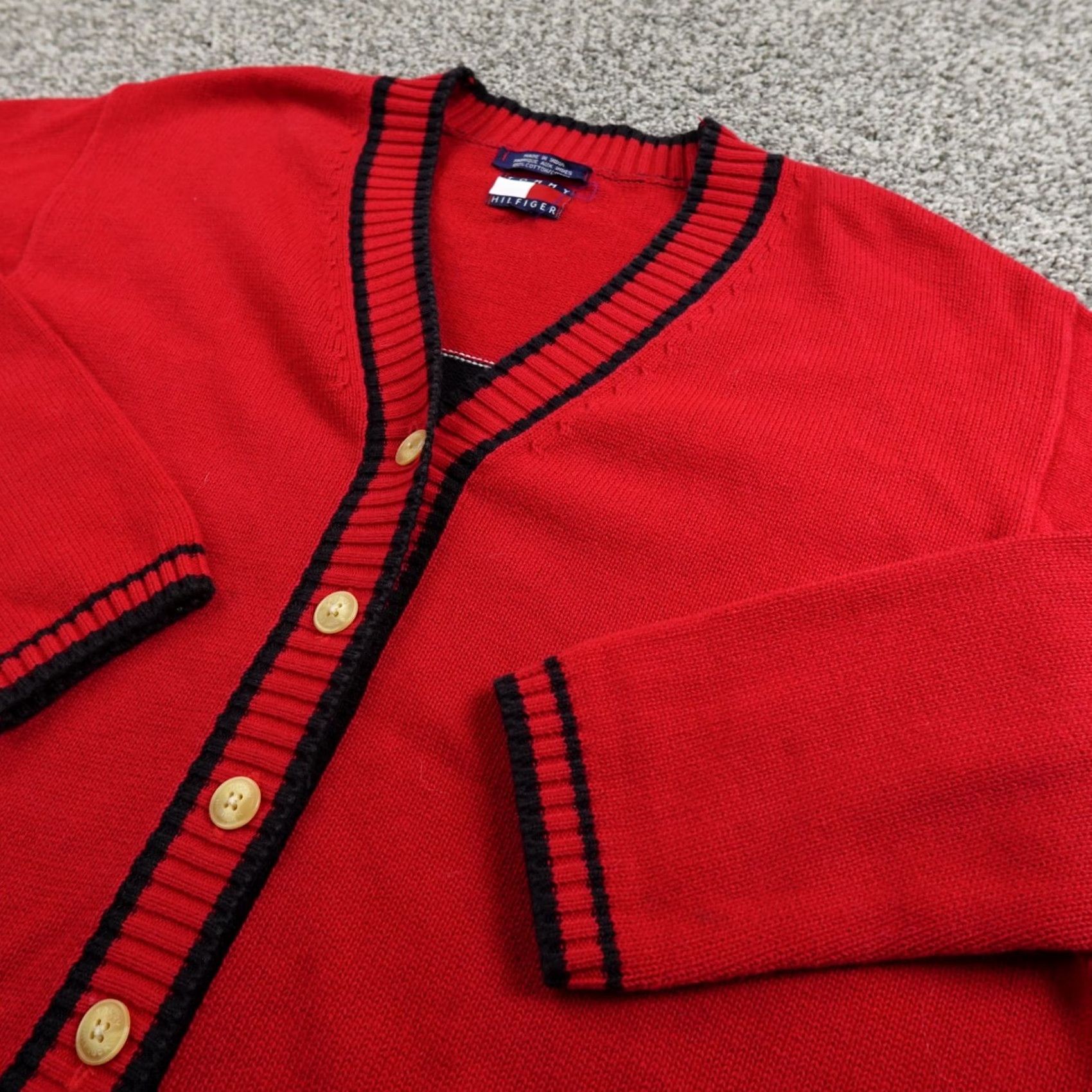 Tommy Hilfiger Tommy Hilfiger Cardigan Womens M Red Flag Knit Button Sweater 90s Y2K Vintage Cardigan Womens M Red Flag Knit Button Sweater 90s Y2K Size M / US 6-8 / IT 42-44 - 2 Thumbnail