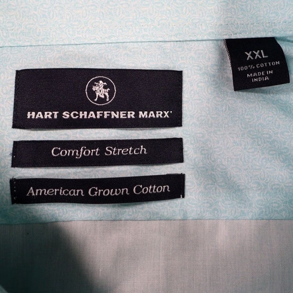 Hart Schaffner Marx Hart Schaffner Marx Button Down Shirt Mens XXL Light Blue Paisley Cotton Short Sleeve NWT Size US XXL / EU 58 / 5 - 7 Thumbnail
