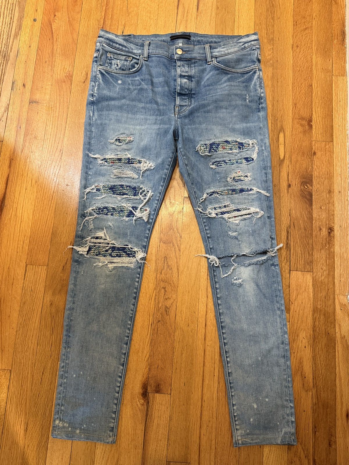 Amiri Mx1 Ultrasuede Jeans Lime Green/Grey | Grailed