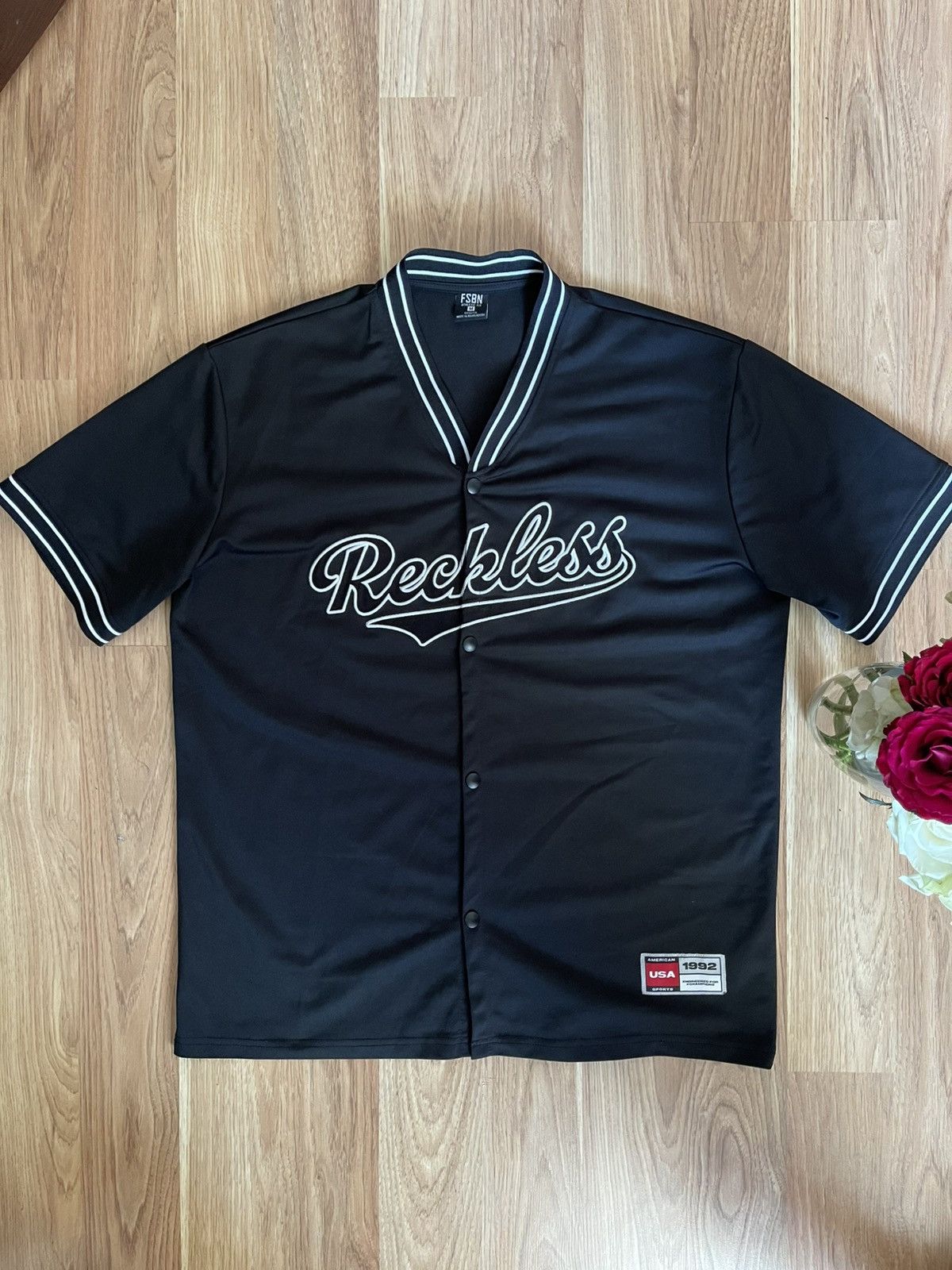 Other FSBN Reckless Baseball Jersey Men’s SizeM Black Athletic Fit Size US M / EU 48-50 / 2 - 2 Thumbnail