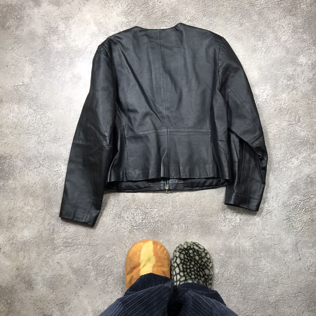 Vintage Vintage 90s Faded Leather Jacket Minimalist Workwear Swag M Size M / US 6-8 / IT 42-44 - 6 Thumbnail