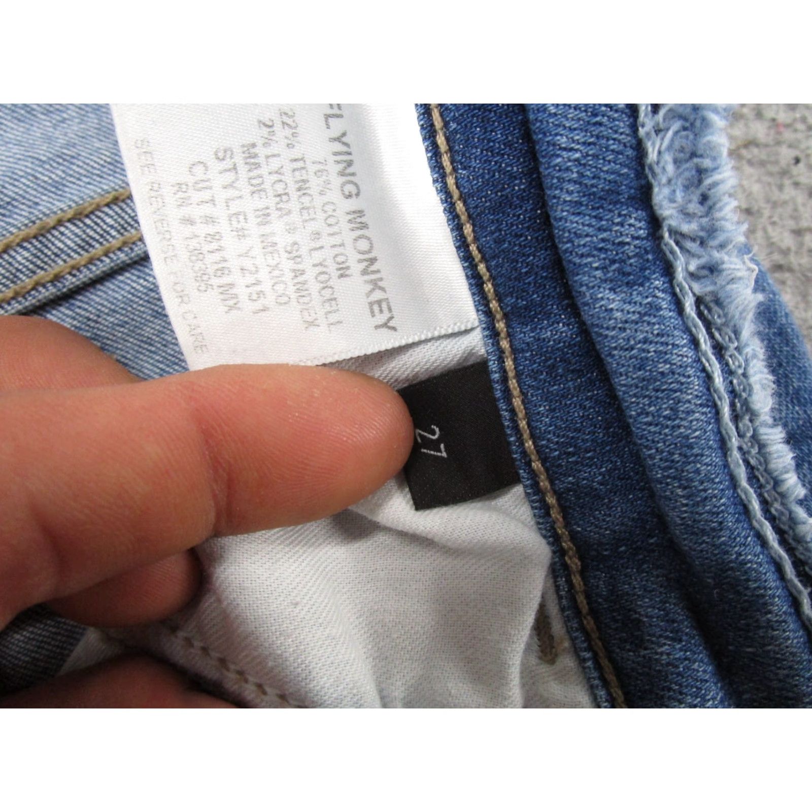 Vintage Flying Monkey Womens Jeans Skinny Denim Stretch Blue Size 27 5-Pocket Design Cotton Blend Size 27" / US 4 / IT 40 - 5 Thumbnail