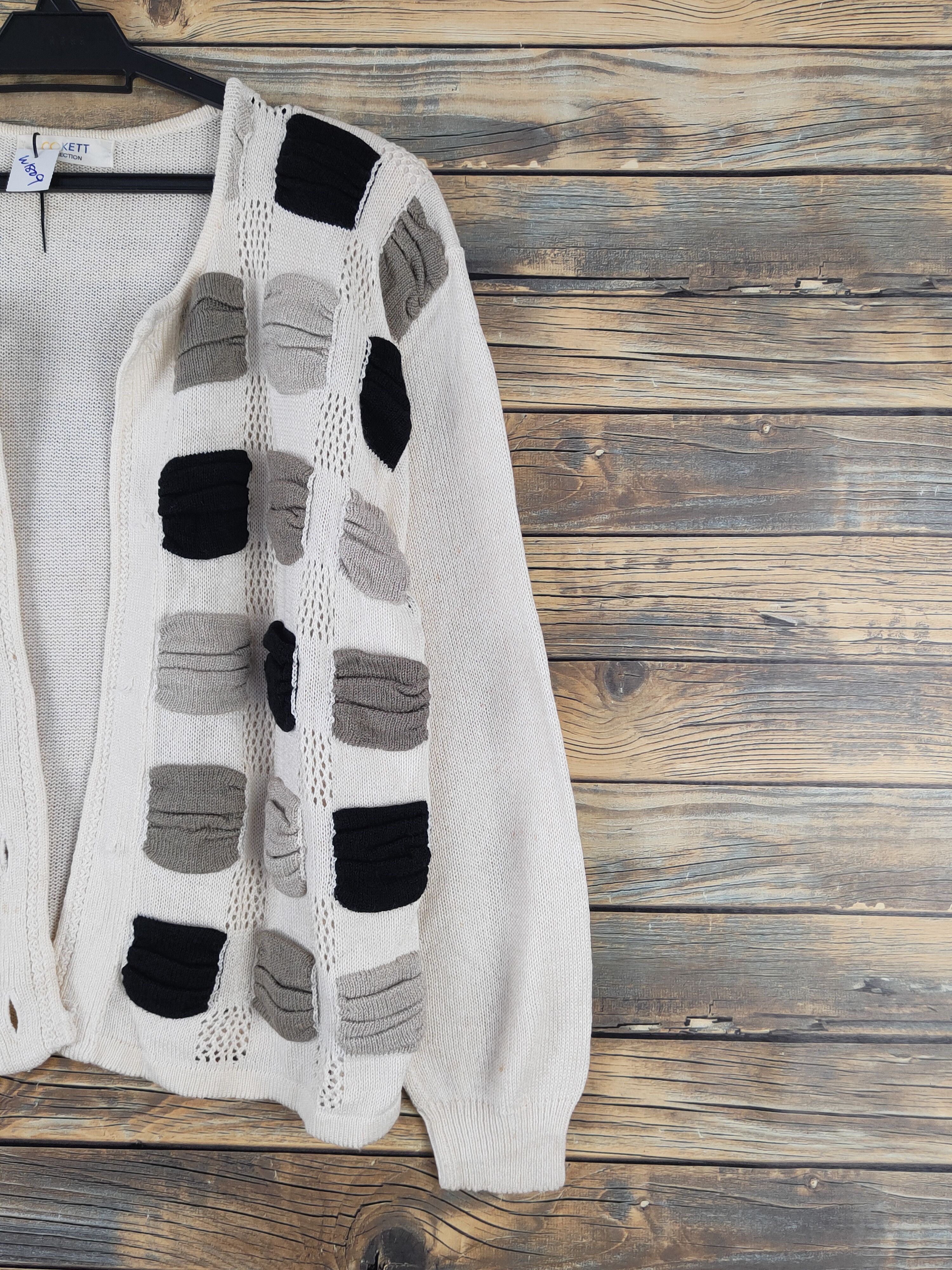 Vintage Cokett checkered vintage Ivory Knitwear Cardigan #W1809 Size US M / EU 48-50 / 2 - 5 Thumbnail