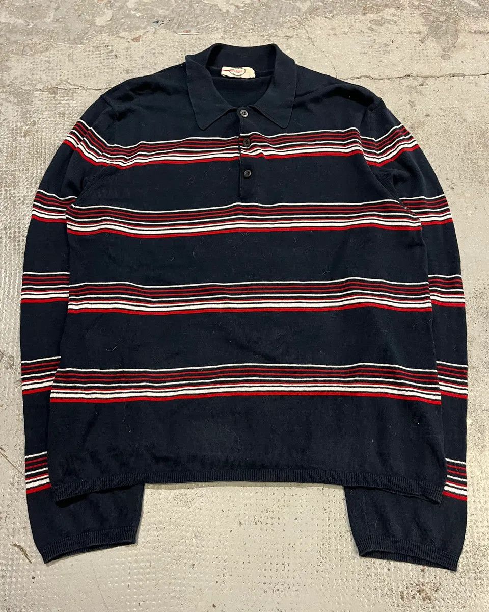 Prada 2000s Prada Navy Red & White Striped Polo Size US M / EU 48-50 / 2 - 4 Thumbnail